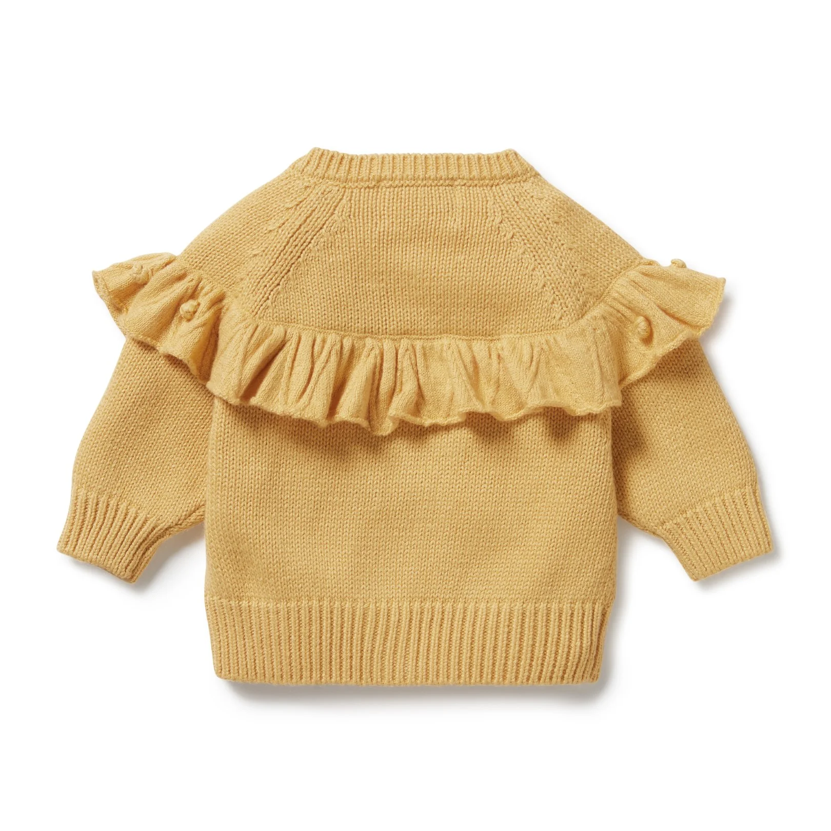 Knitted Ruffle Cardigan - Dijon - Image 6