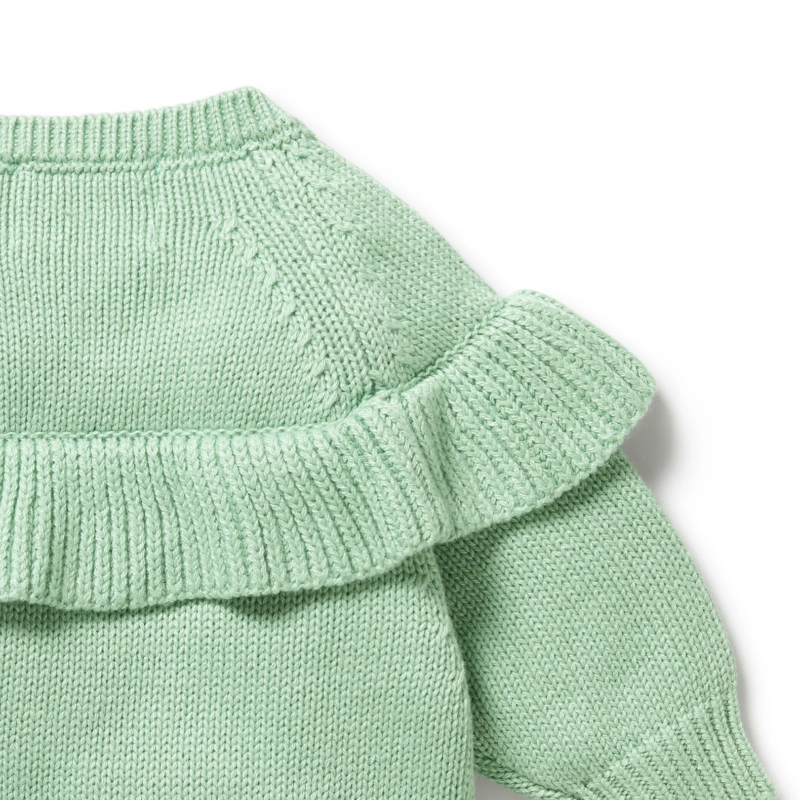 Knitted Ruffle Jumper - Mint Green - Image 5
