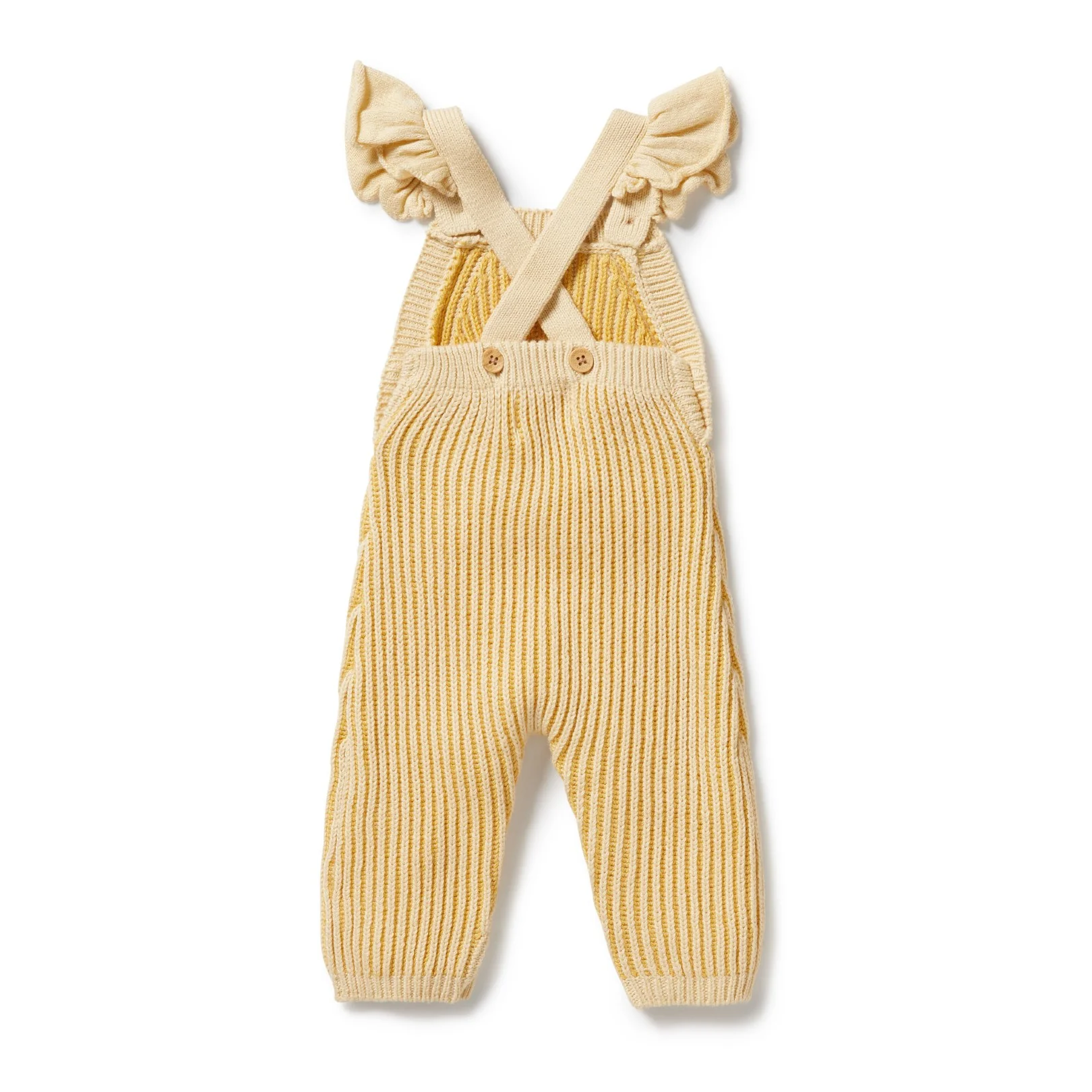 Knitted Ruffle Overall - Dijon - Image 3