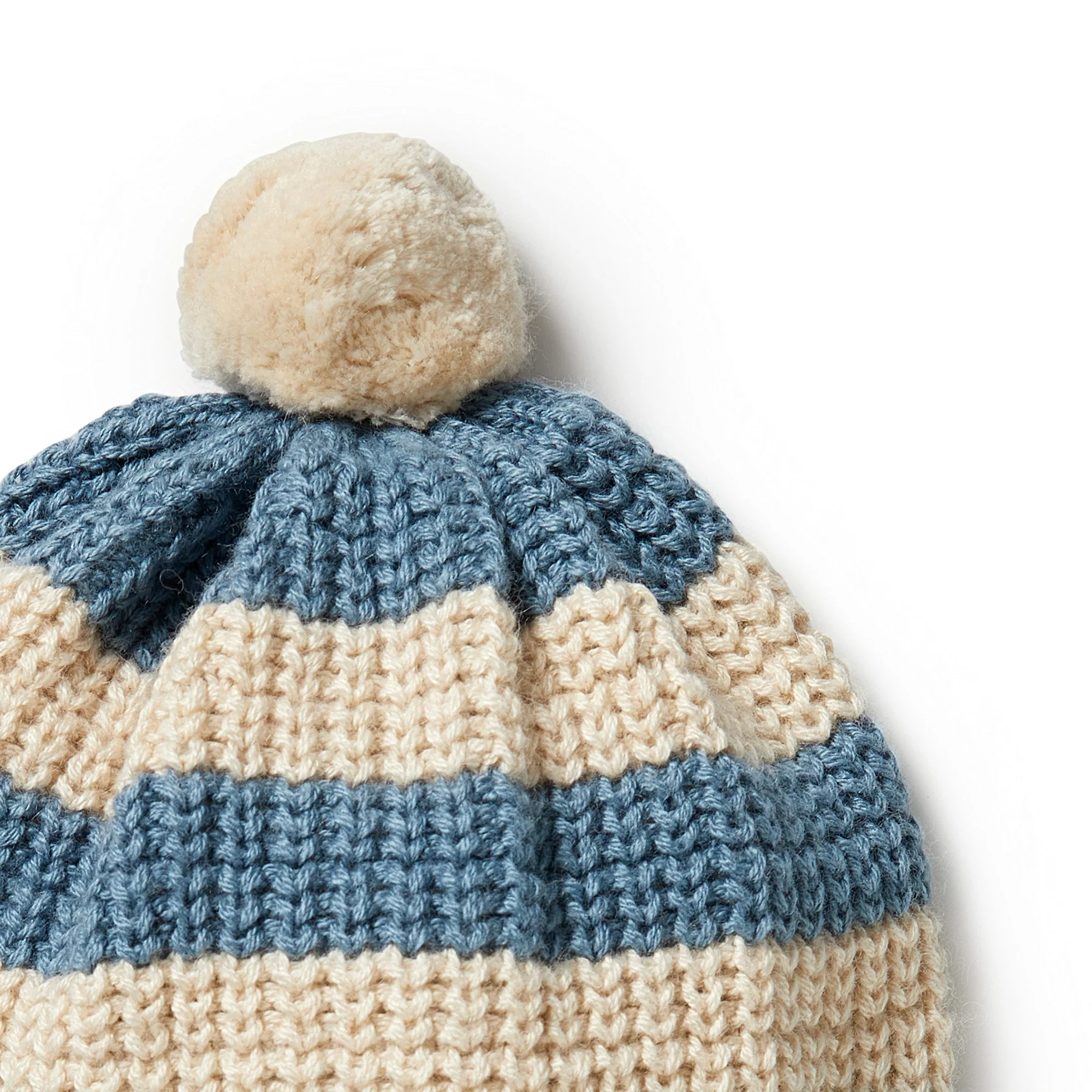 Knitted Stripe Hat - Bluestone - Image 4