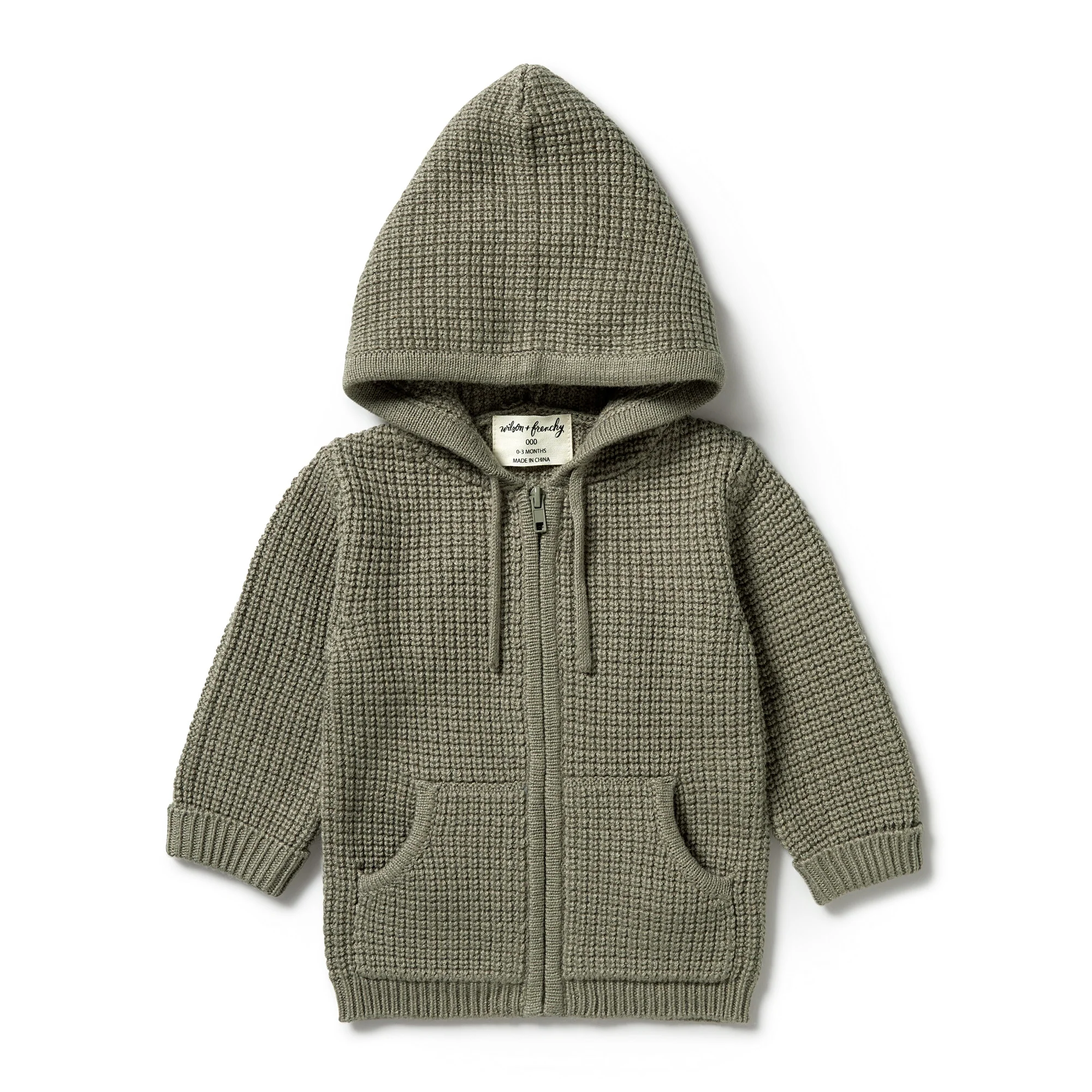 Knitted Zipped Jacket - Dark Ivy