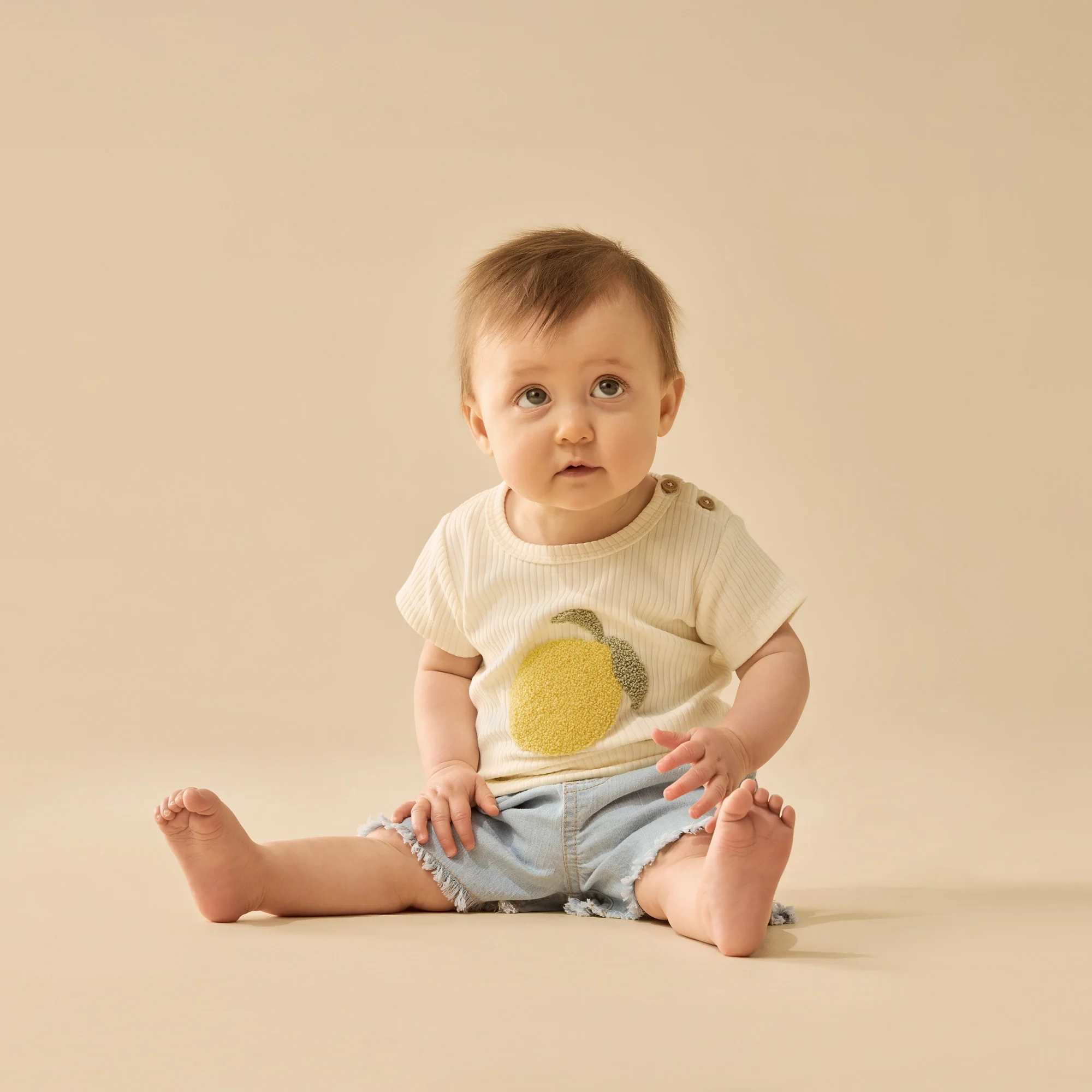 Embroidered Organic Tee - Lemon Leaf - Image 2