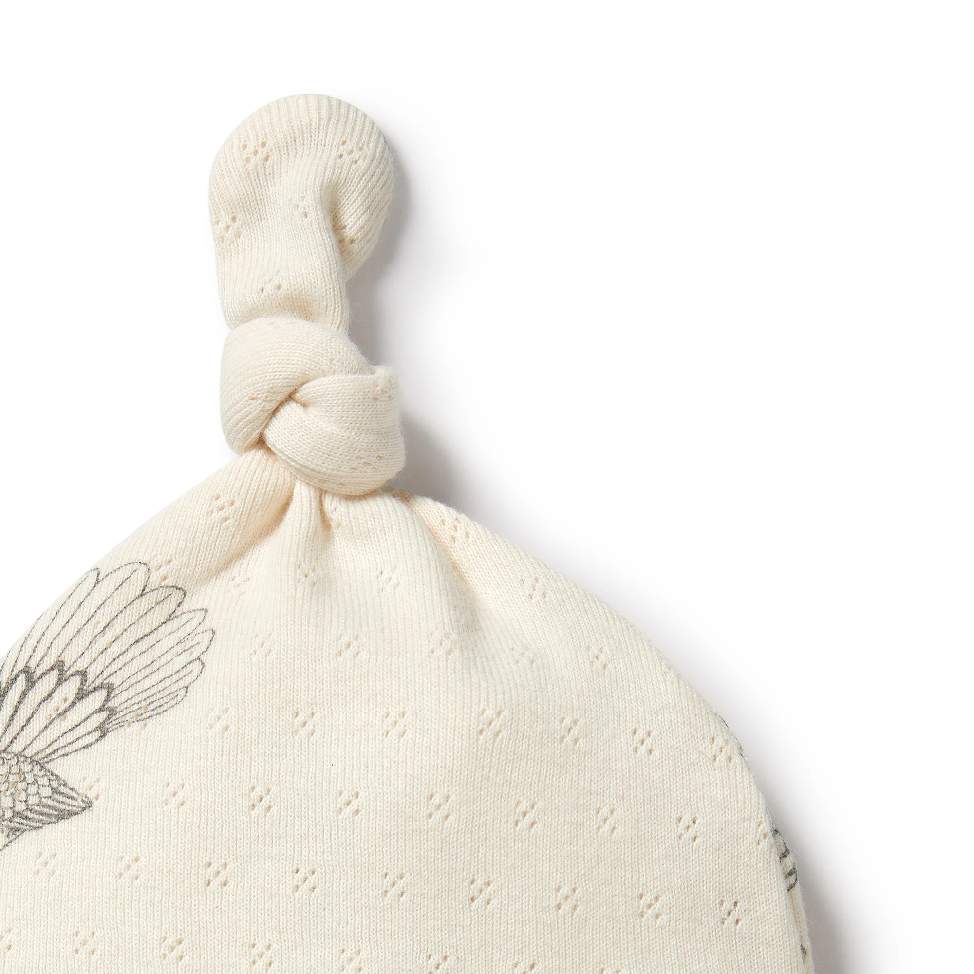 Wilson and Frenchy Little Fantail Organic Pointelle Knot Hat - Image 3