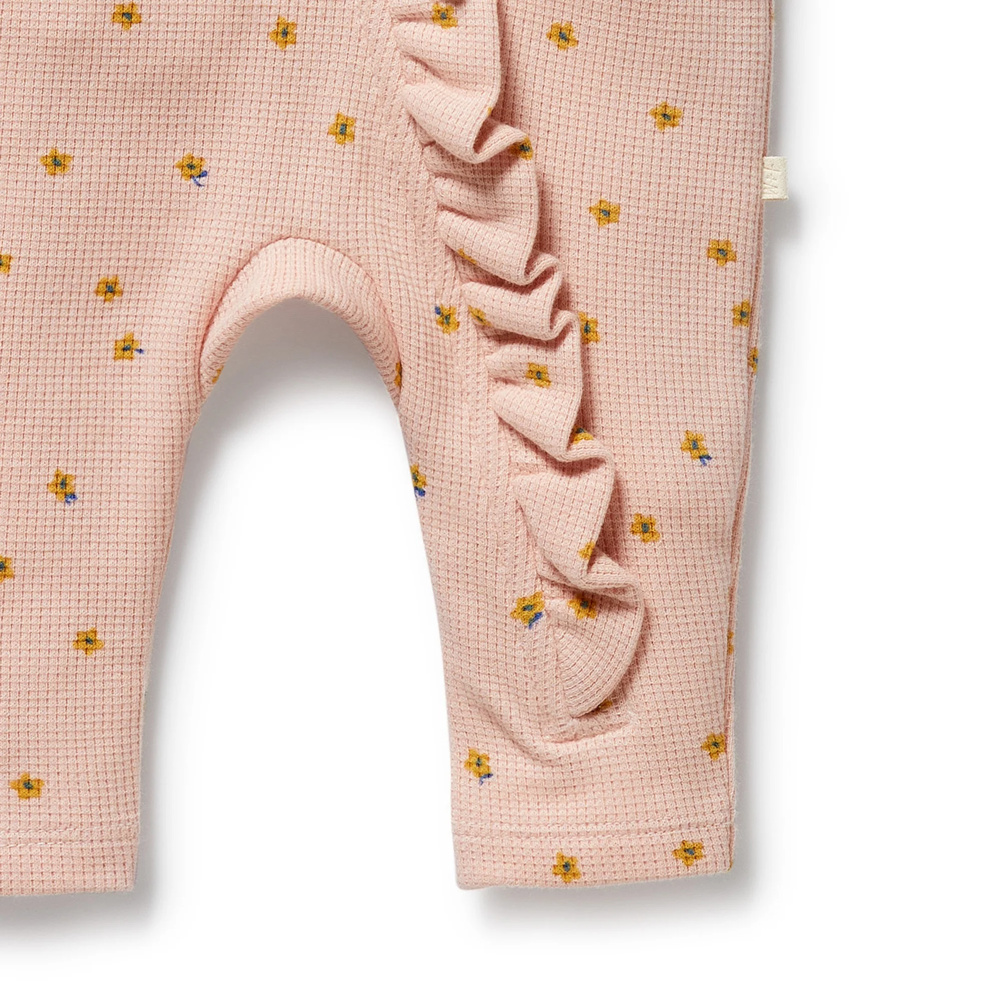 Wilson & Frenchy - Little Fleur Organic Waffle Ruffle Zipsuit - Image 4