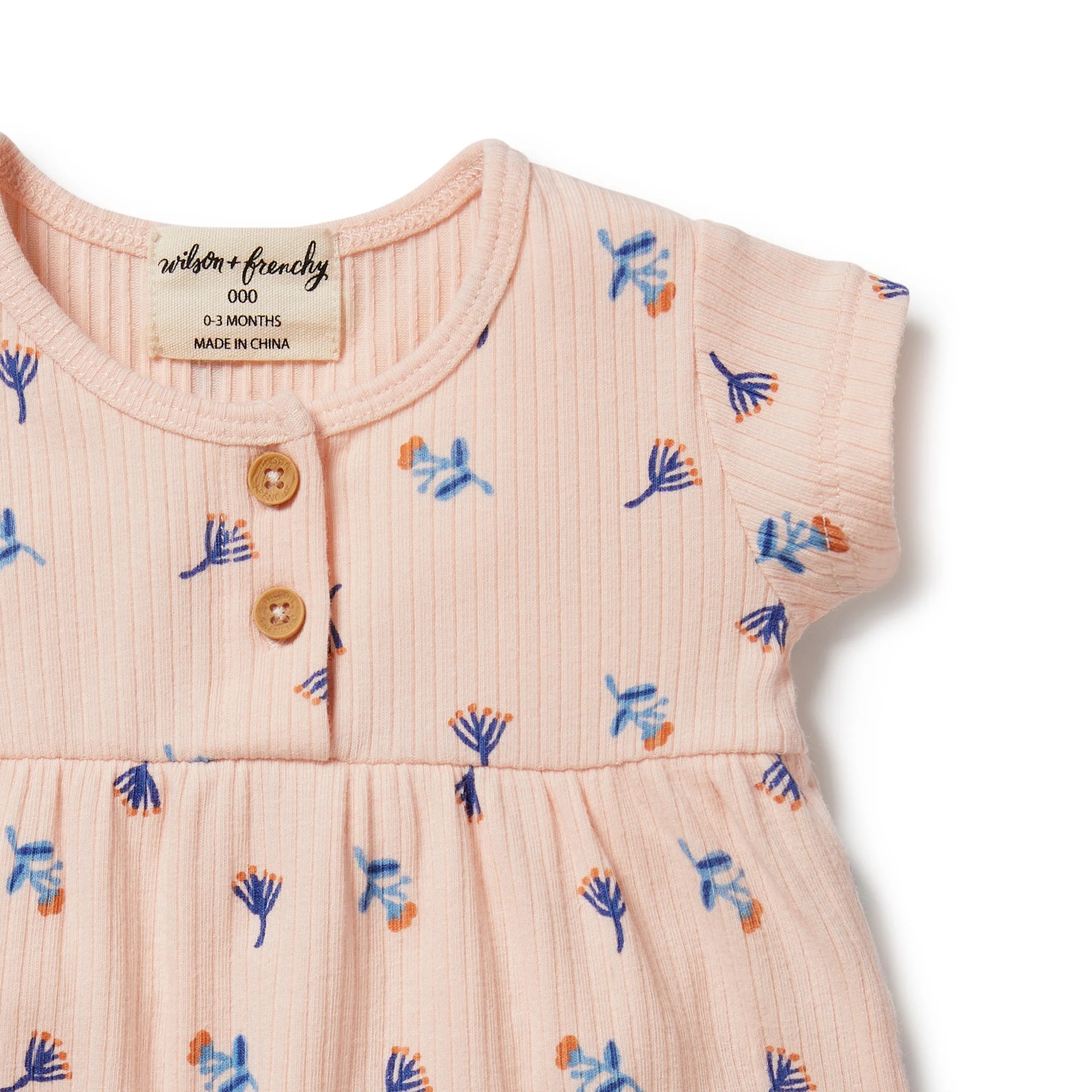 Little Flower Organic Rib Playsuit - Image 5