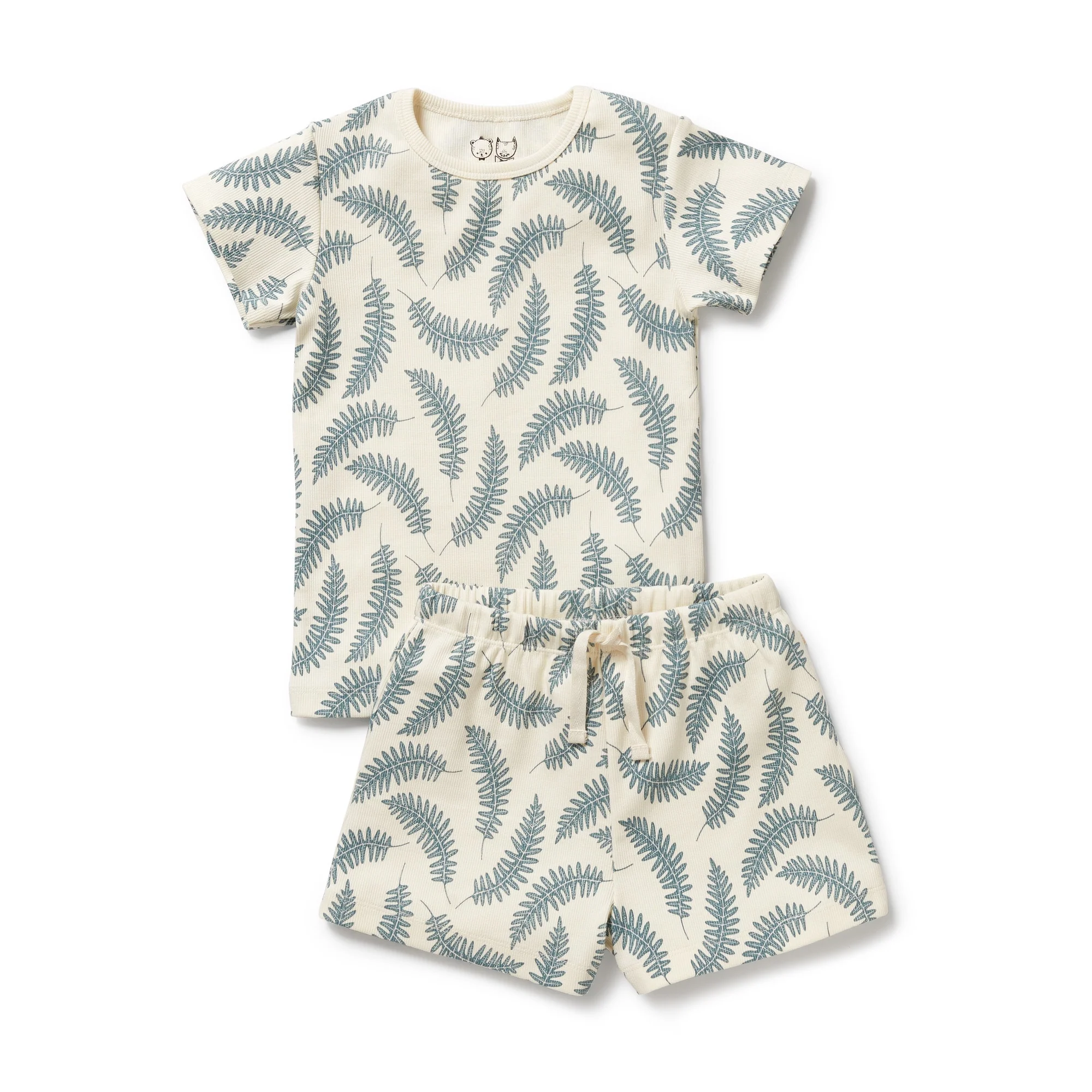 Organic Short Sleeved Pyjamas - Little Fronds