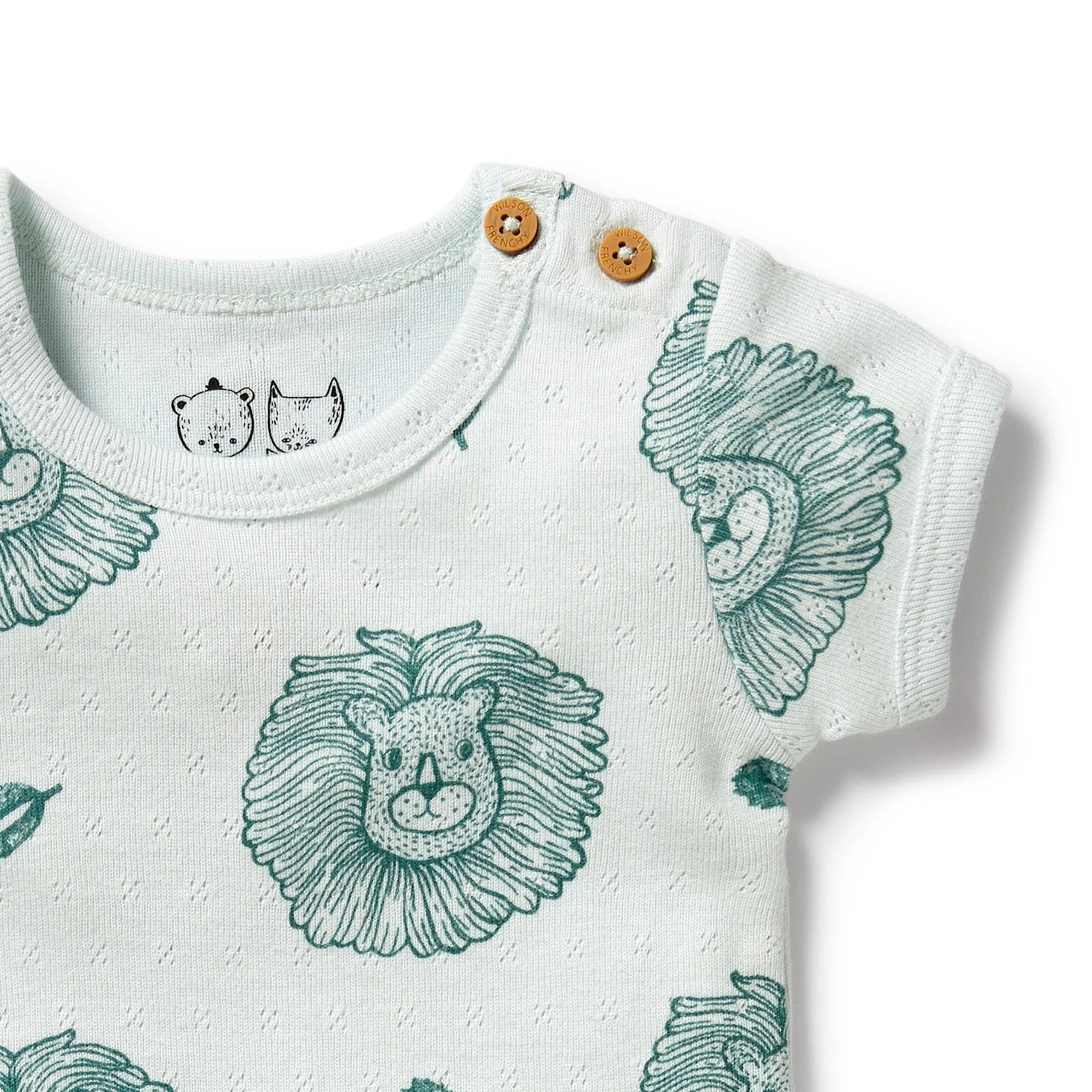 Wilson and Frenchy Little Lion Organic Pointelle Bodysuit - Image 3