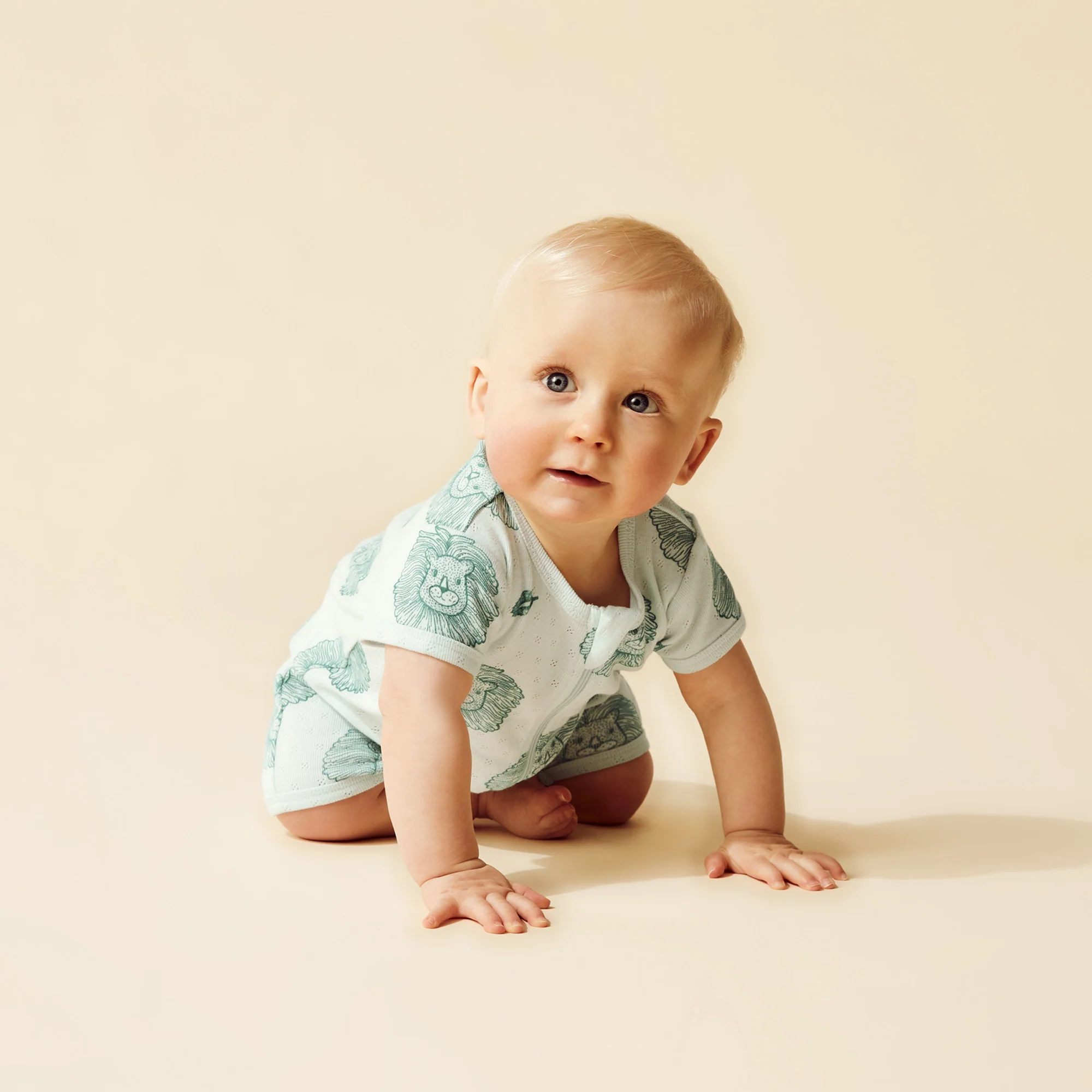 Wilson and Frenchy Little Lion Organic Pointelle Boyleg Zipsuit - Image 5