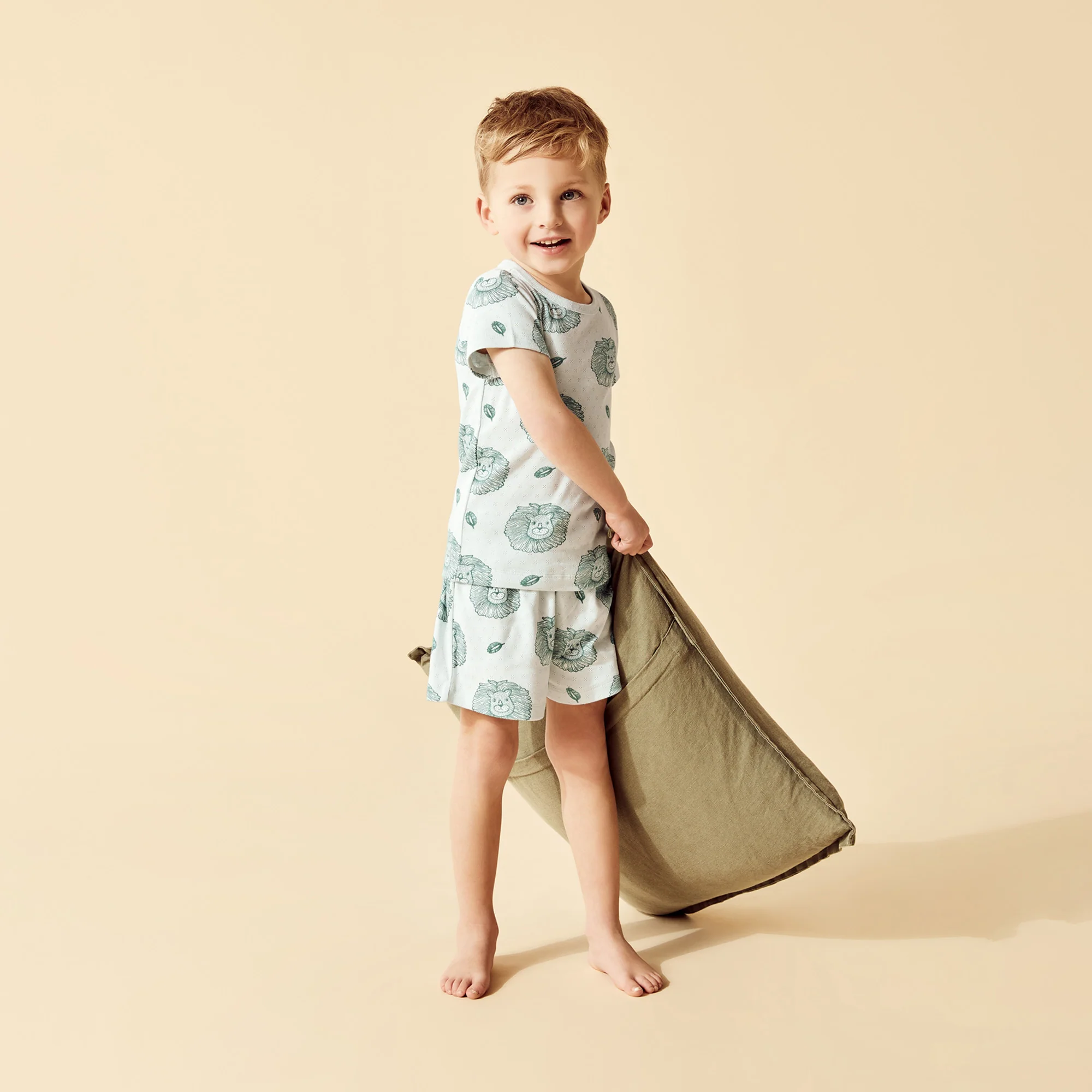 Little Lion Organic Pointelle Short Sleeved Pyjamas - Image 4