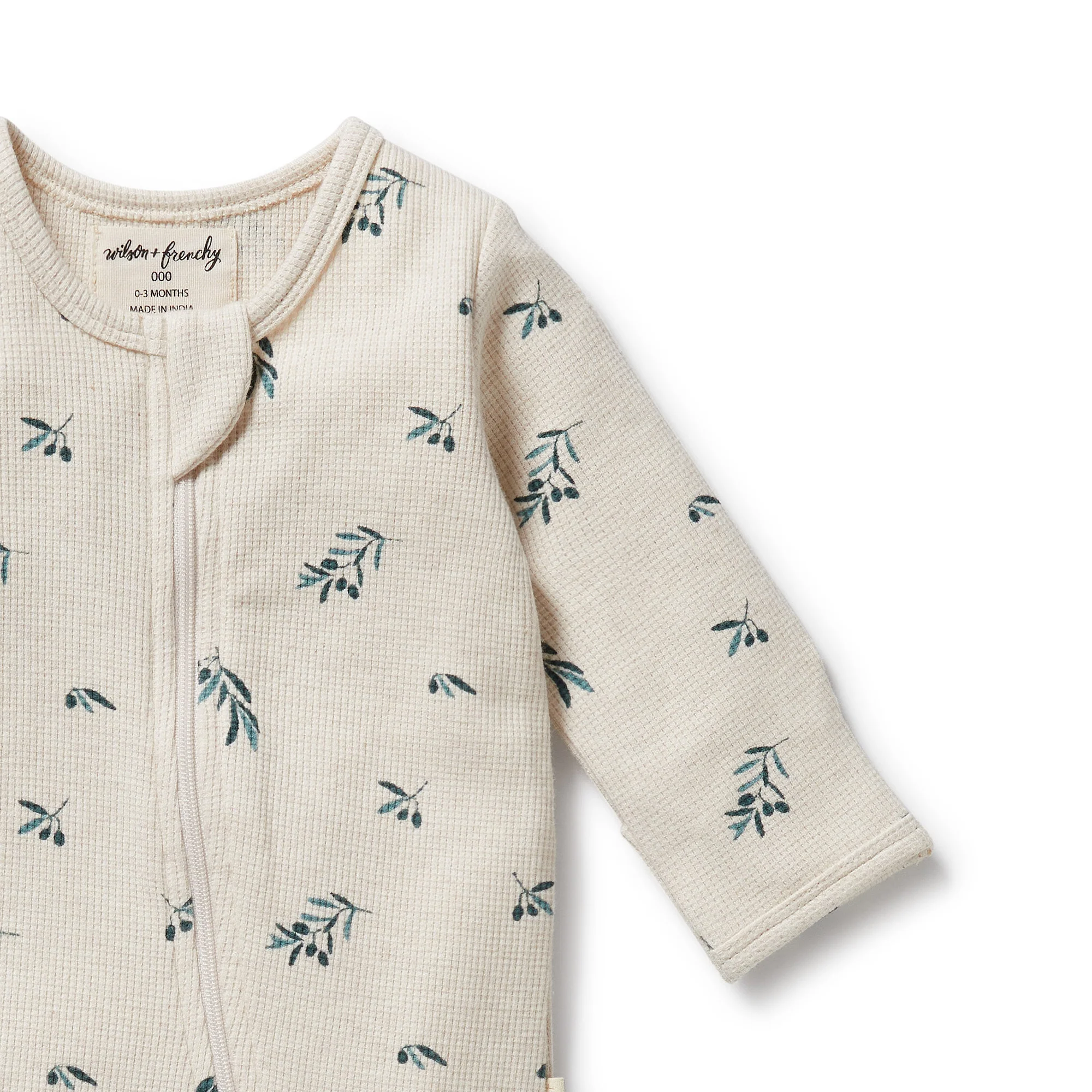 Wilson & Frenchy - Little Olive Organic Waffle Zipsuit - Image 2