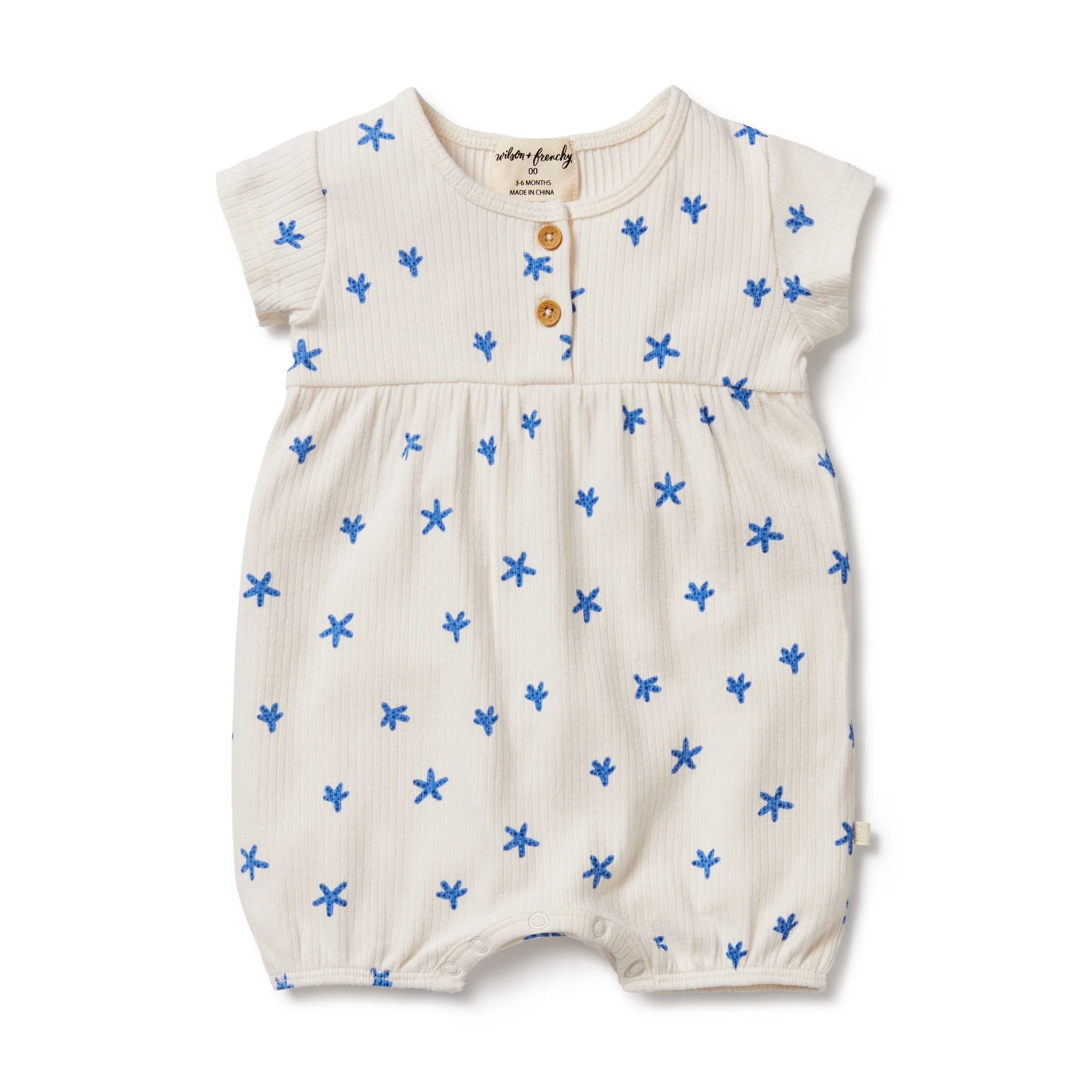 Little Starfish Organic Rib Playsuit