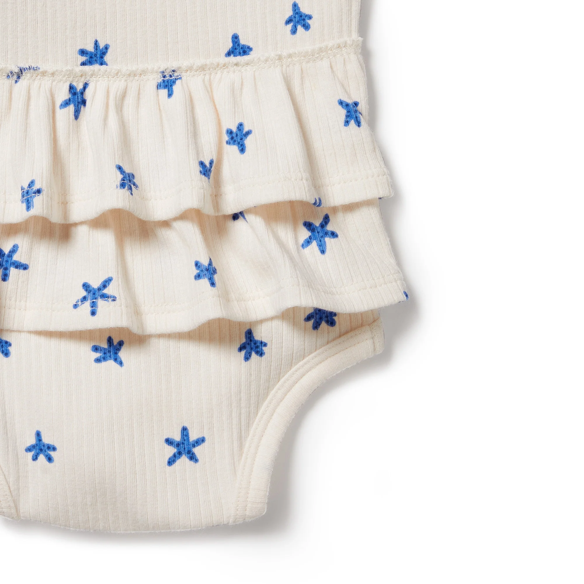 Little Starfish Organic Rib Ruffle Bodysuit - Image 2