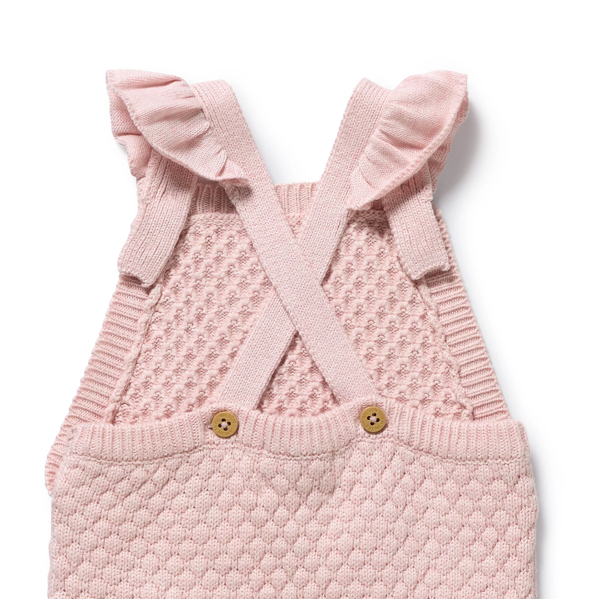 Marshmellow Organic Knitted Bubble Ruffle Overall - Image 6