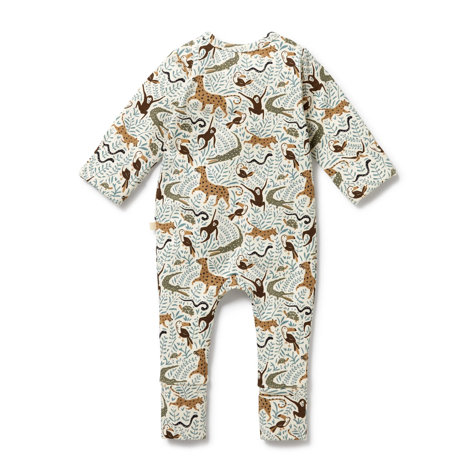 Organic Zipsuit with Feet - Mini Jungle - Image 6