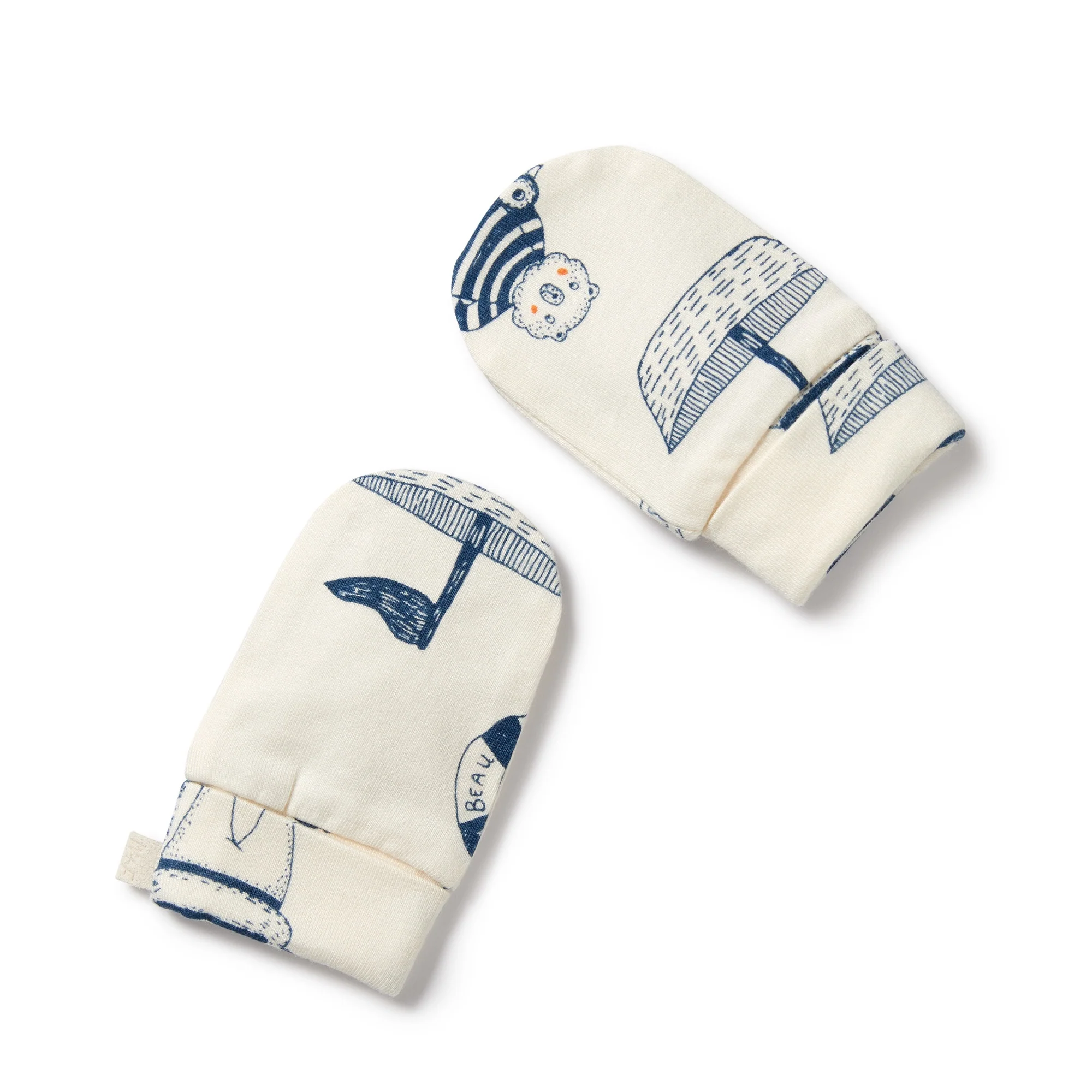 Wilson and Frenchy Nautical Bear Organic Mittens