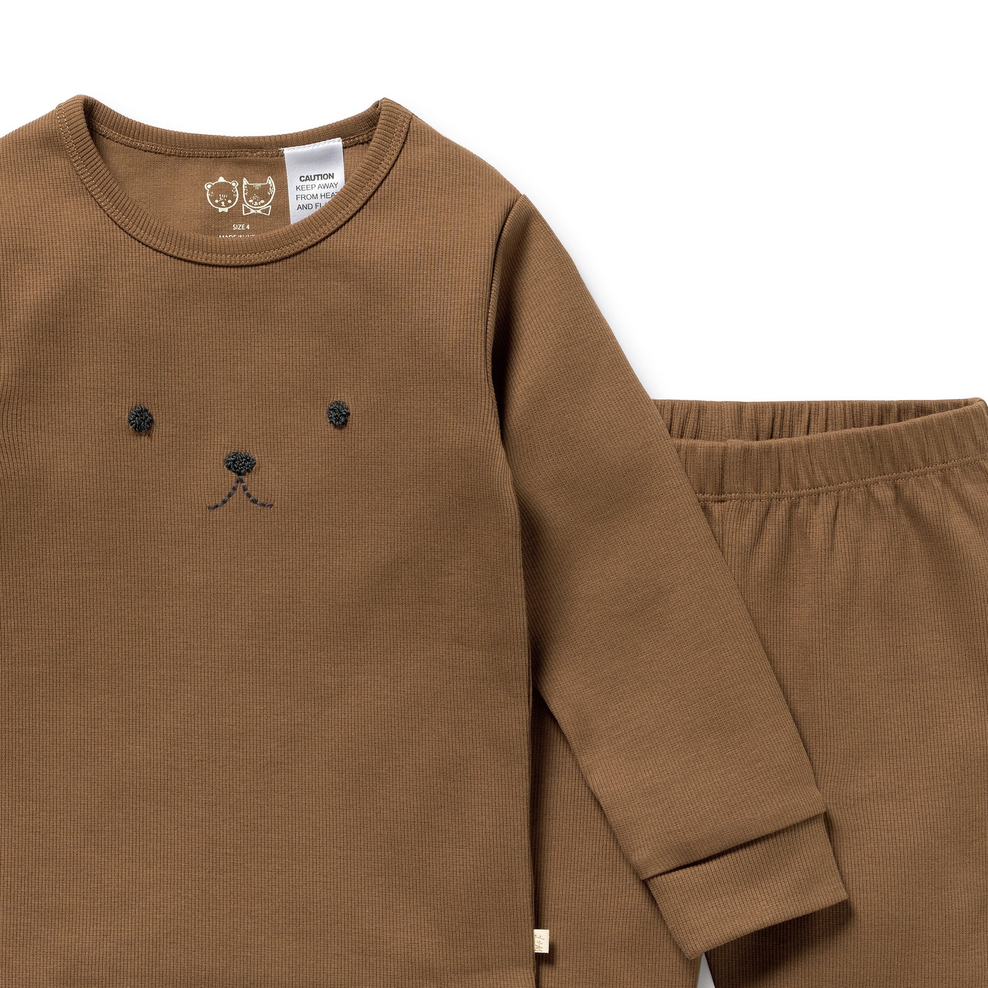 Nutmeg Organic Rib Long Sleeved Pyjamas - Image 2