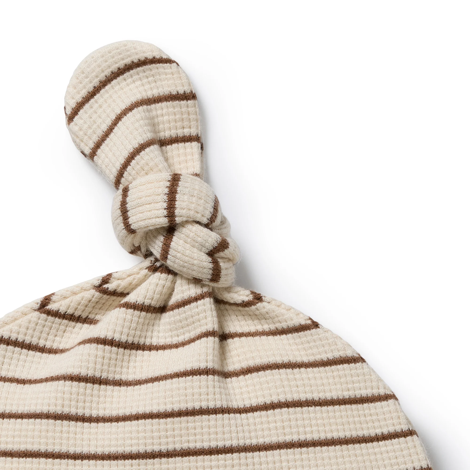 Nutmeg Stripe Organic Waffle Knot Hat - Image 2