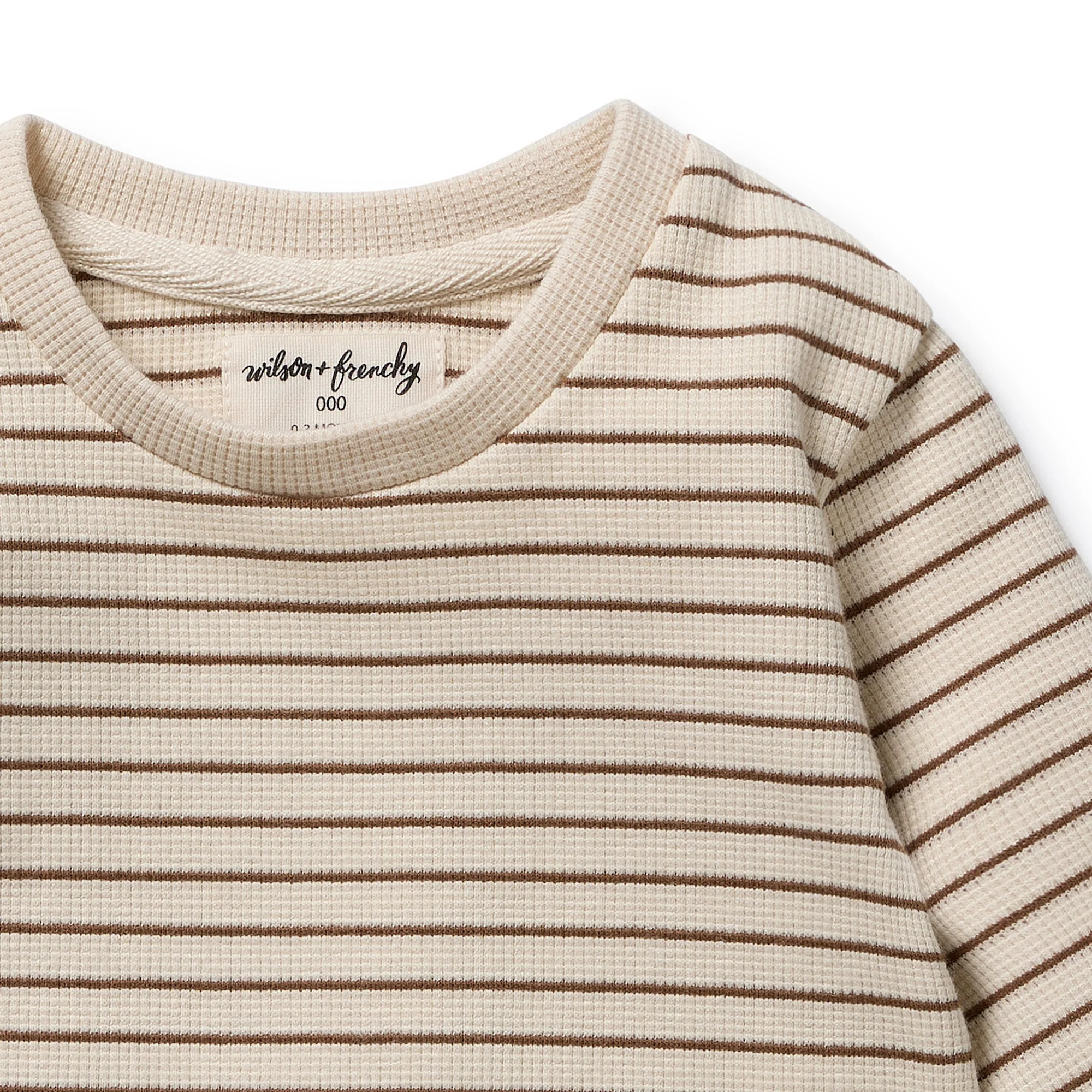 Nutmeg Stripe Organic Waffle Set - Image 2