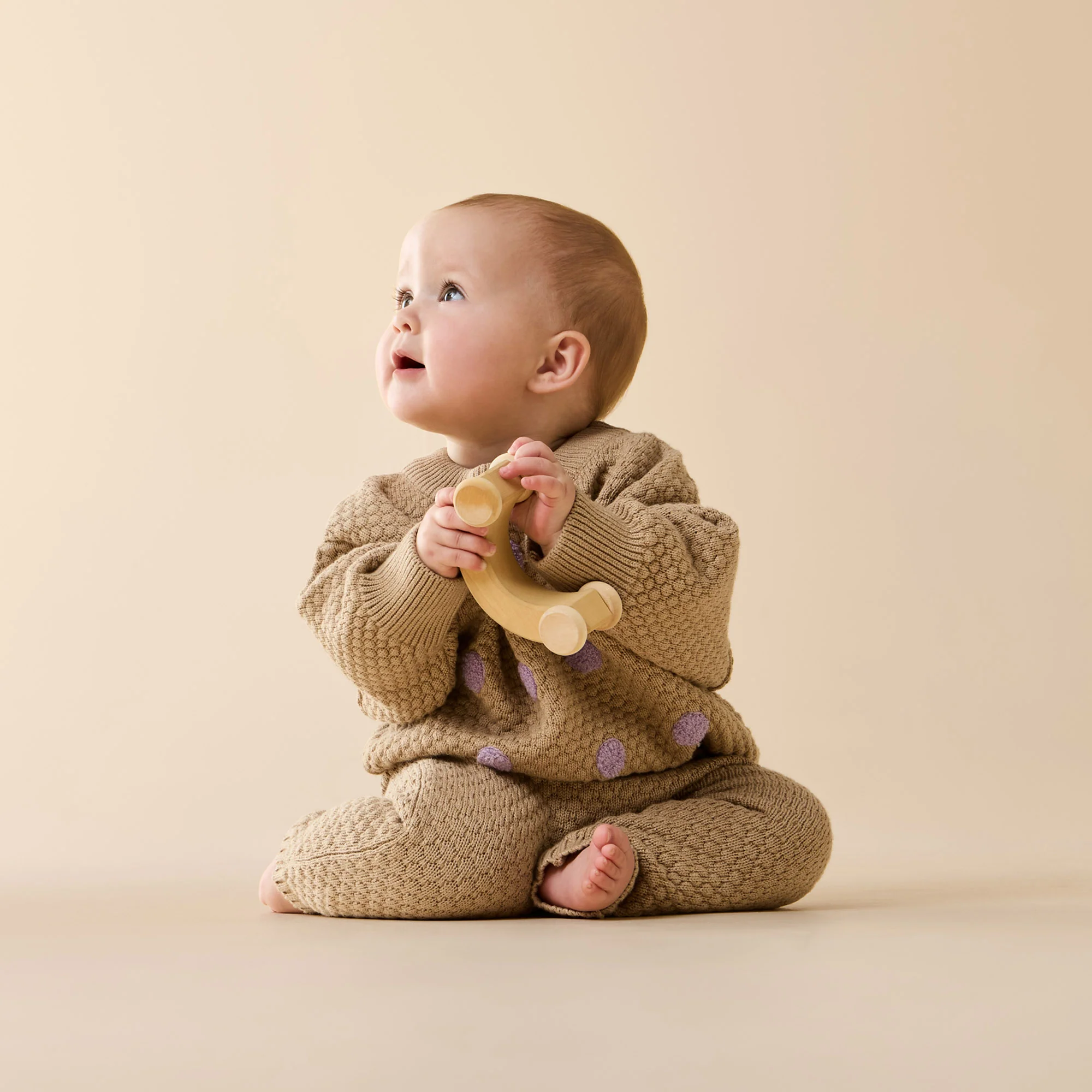 Oat and Mulberry Organic Knitted Bauble Jumper - Image 2