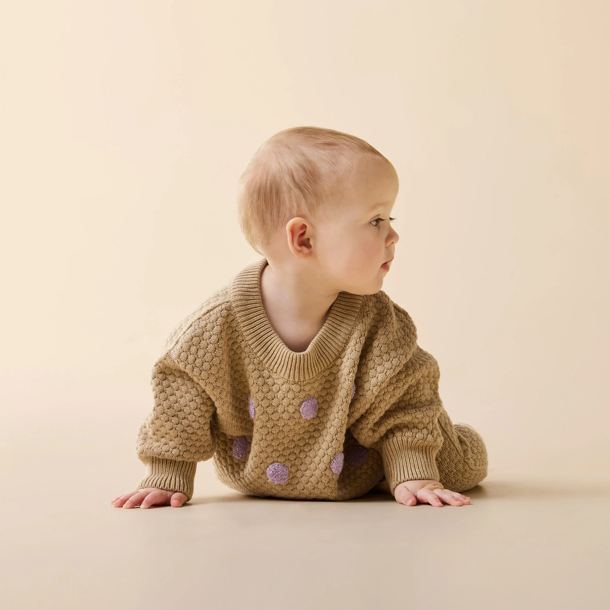 Oat and Mulberry Organic Knitted Bauble Jumper - Image 3