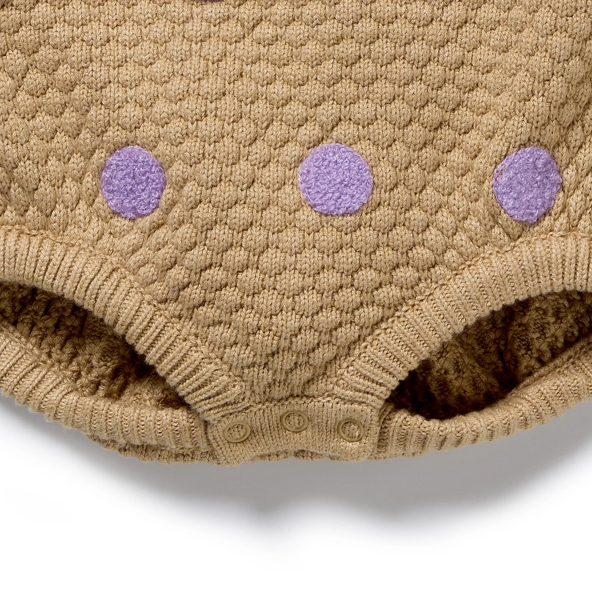 Oat and Mulberry Organic Knitted Bubble Bodysuit - Image 4