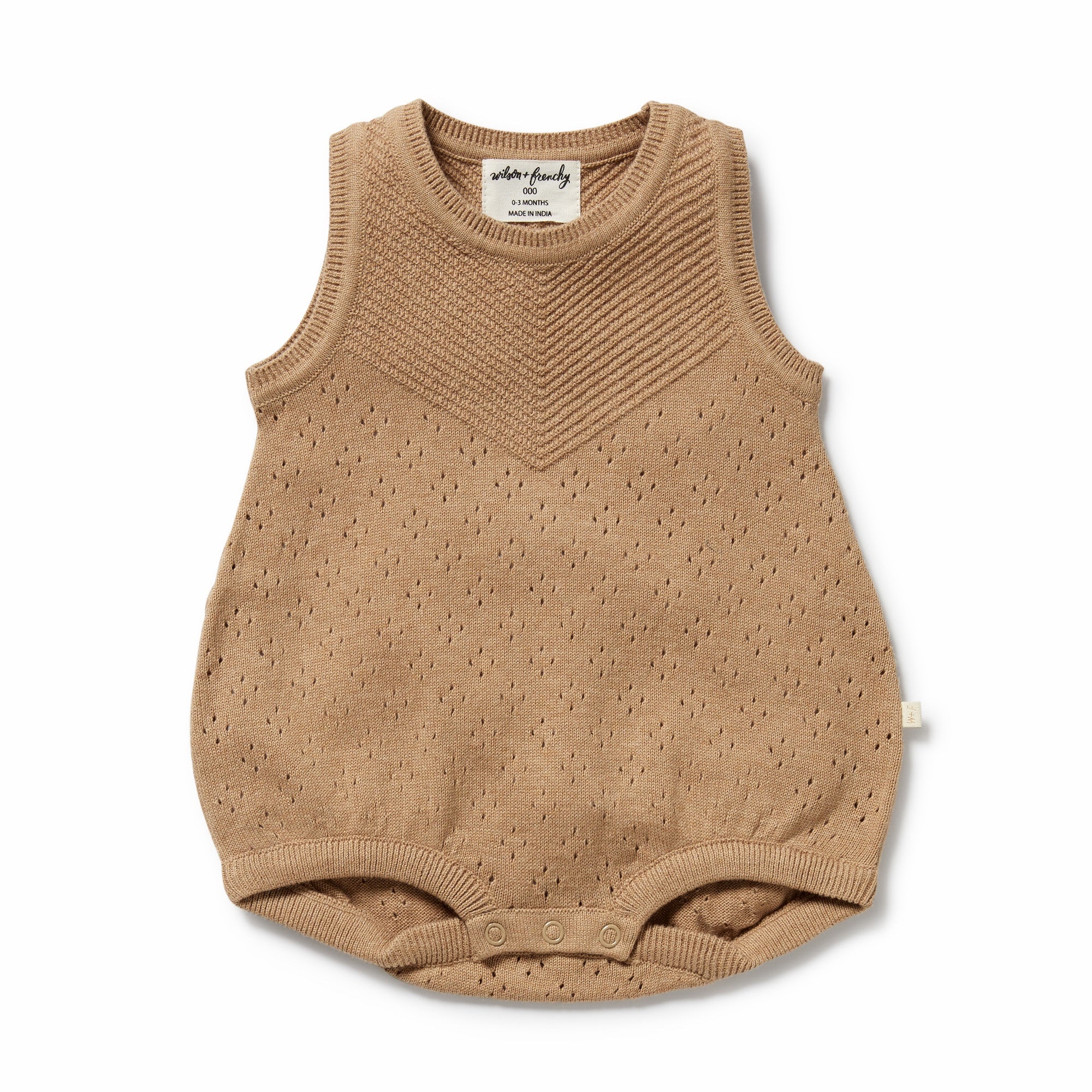 Organic Knitted Bodysuit - Oat