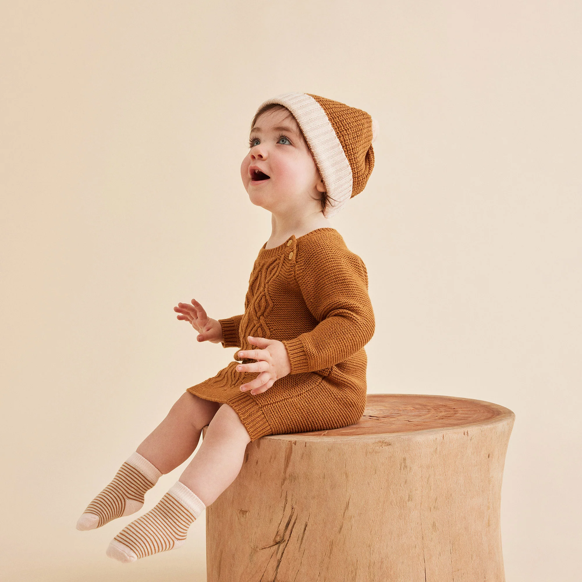 Organic 3 Pack Baby Socks - Spice / Blush / Oatmeal - Image 3