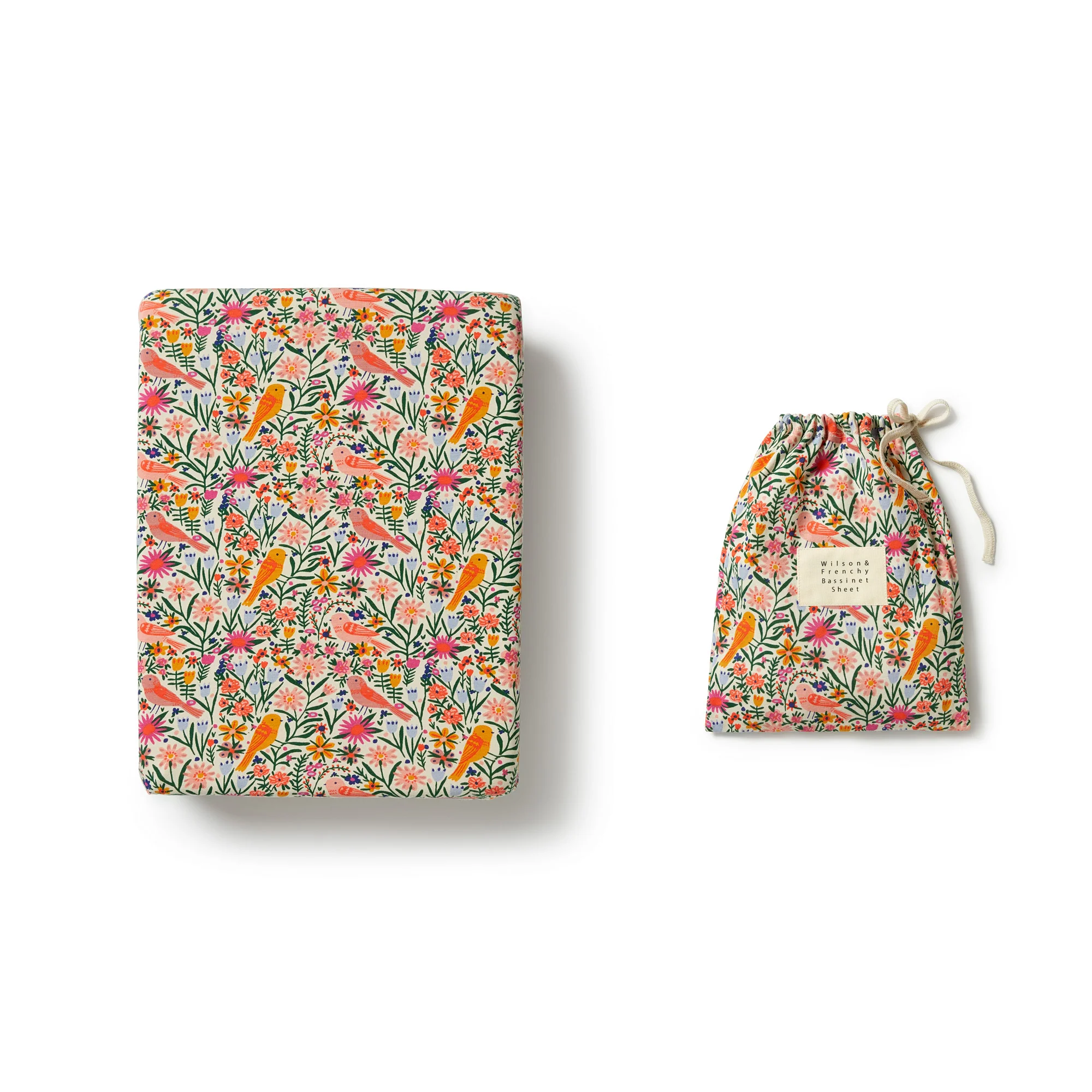 Organic Bassinet Sheet - Birdy Floral - Image 4
