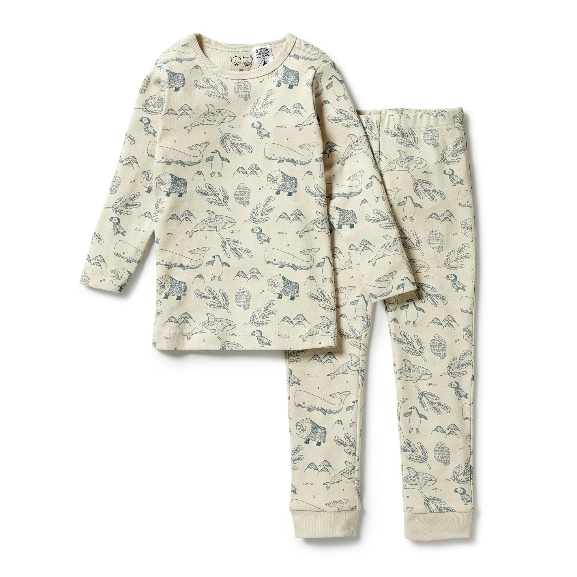 Organic Long Sleeve Pyjamas - Arctic Blast