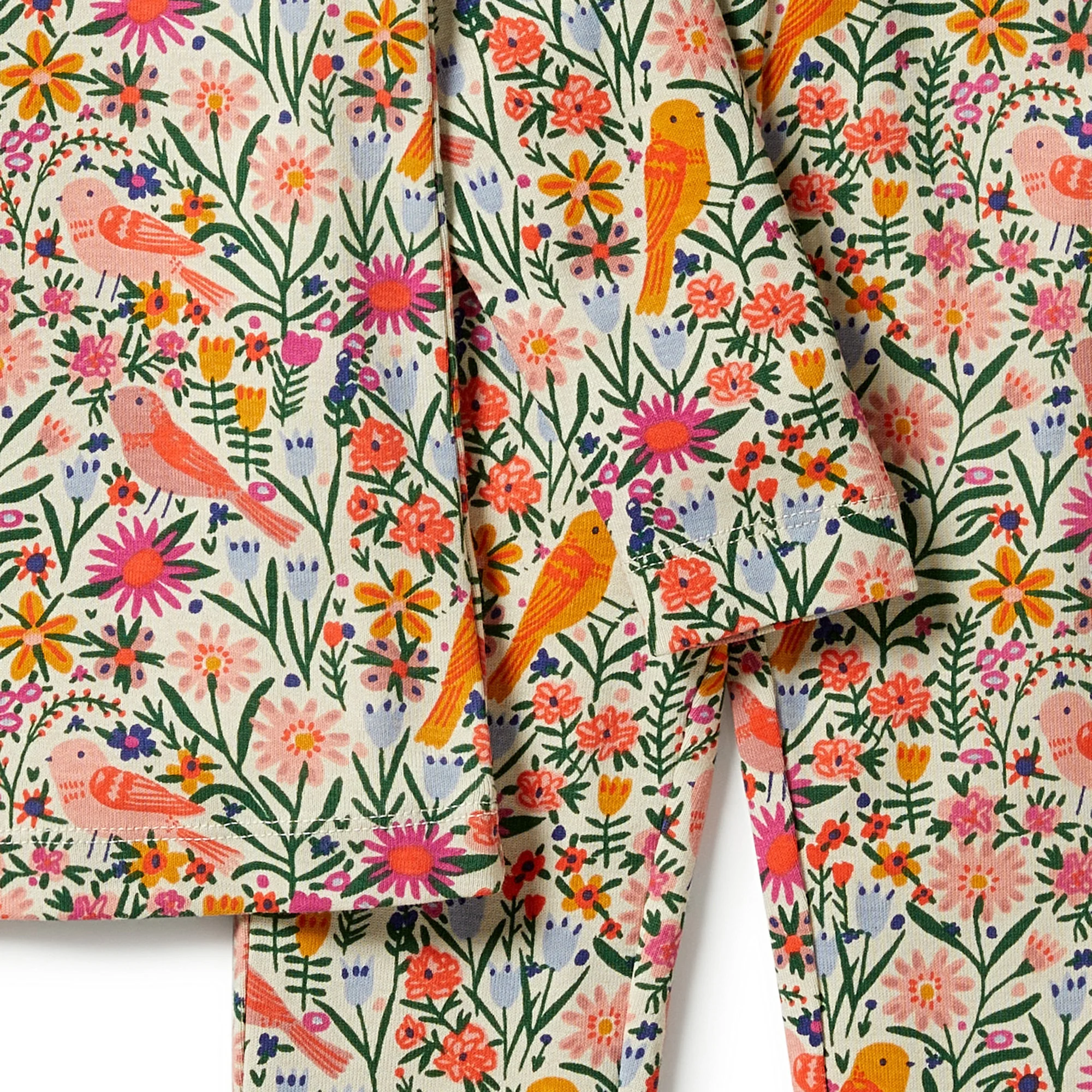 Organic Long Sleeve Pyjamas - Birdy Floral - Image 3