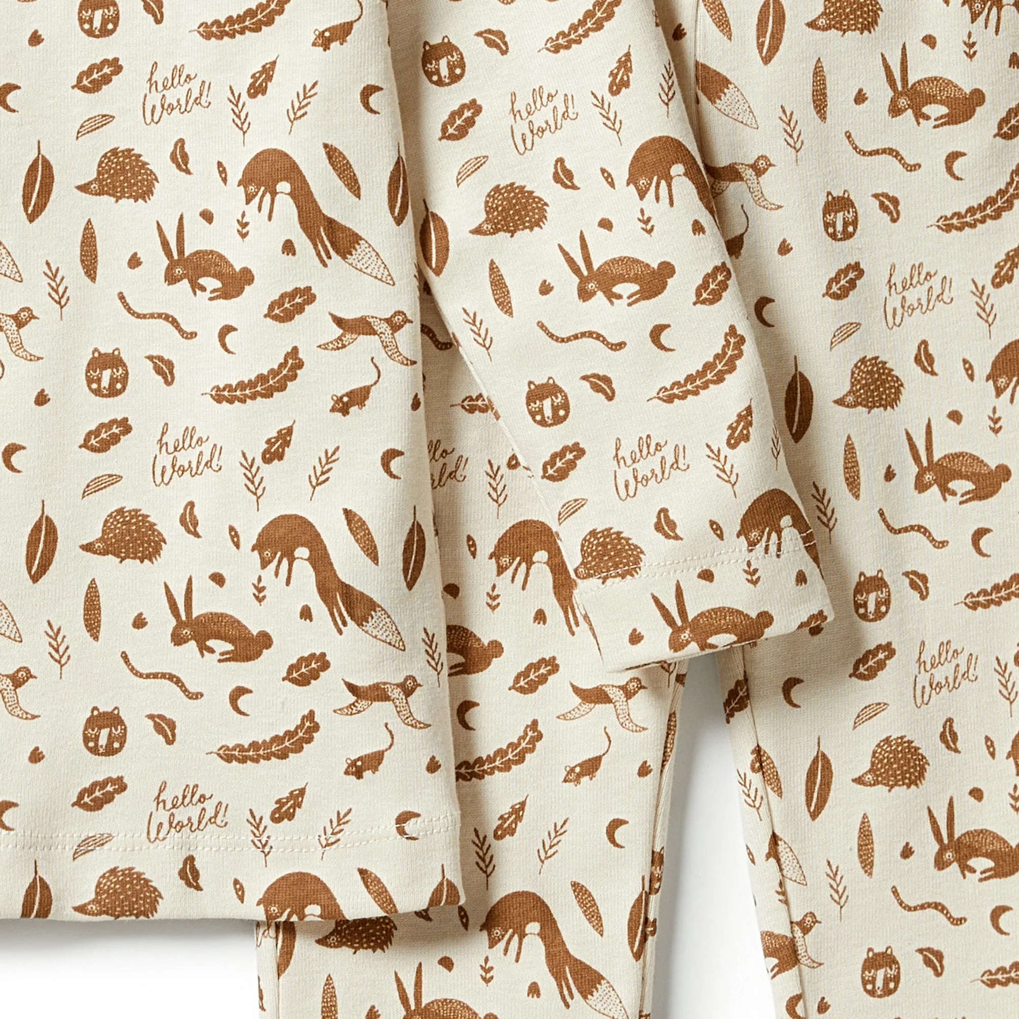 Organic Long Sleeve Pyjamas - Hello World - Image 3