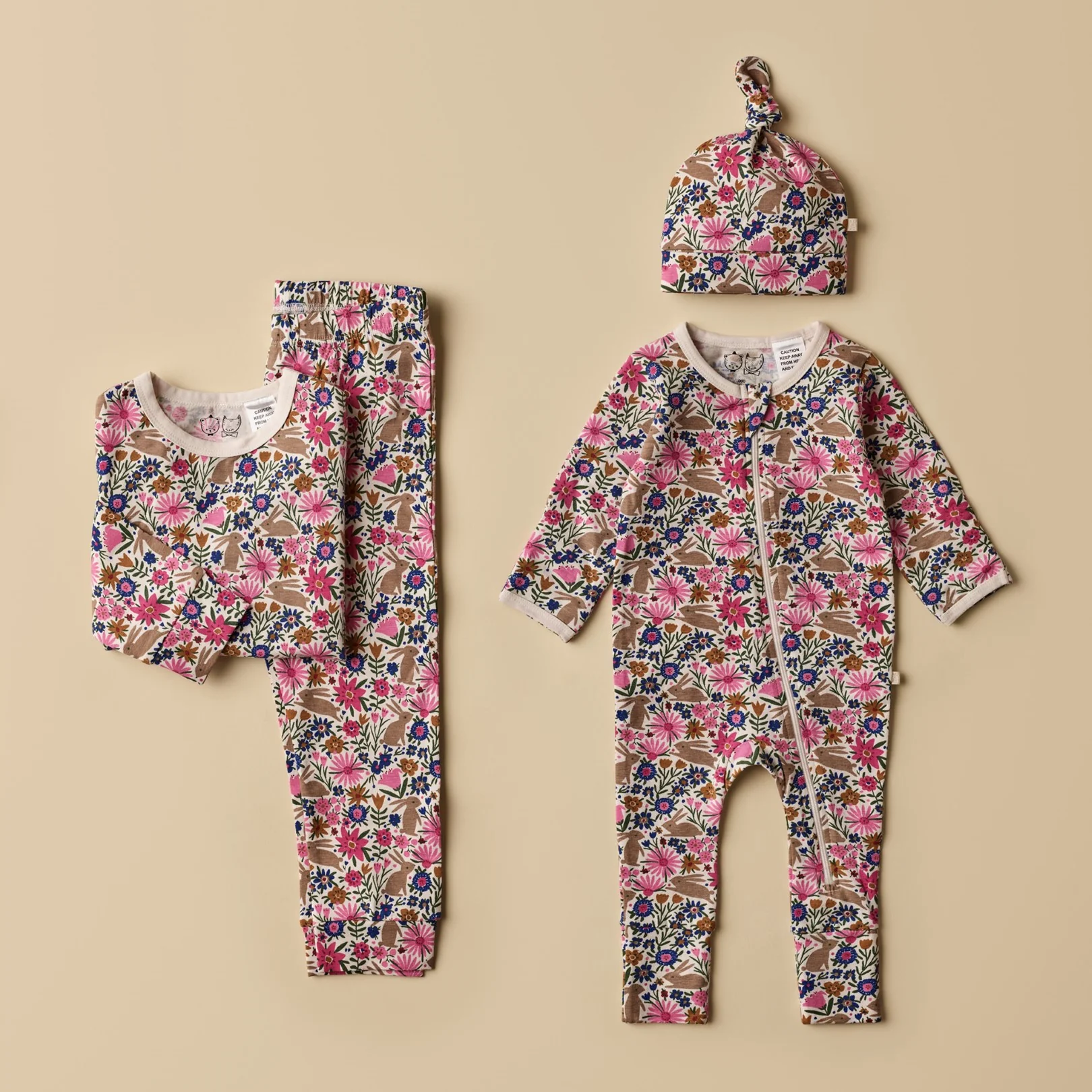 Organic Long Sleeved Pyjamas - Bunny Hop - Image 4