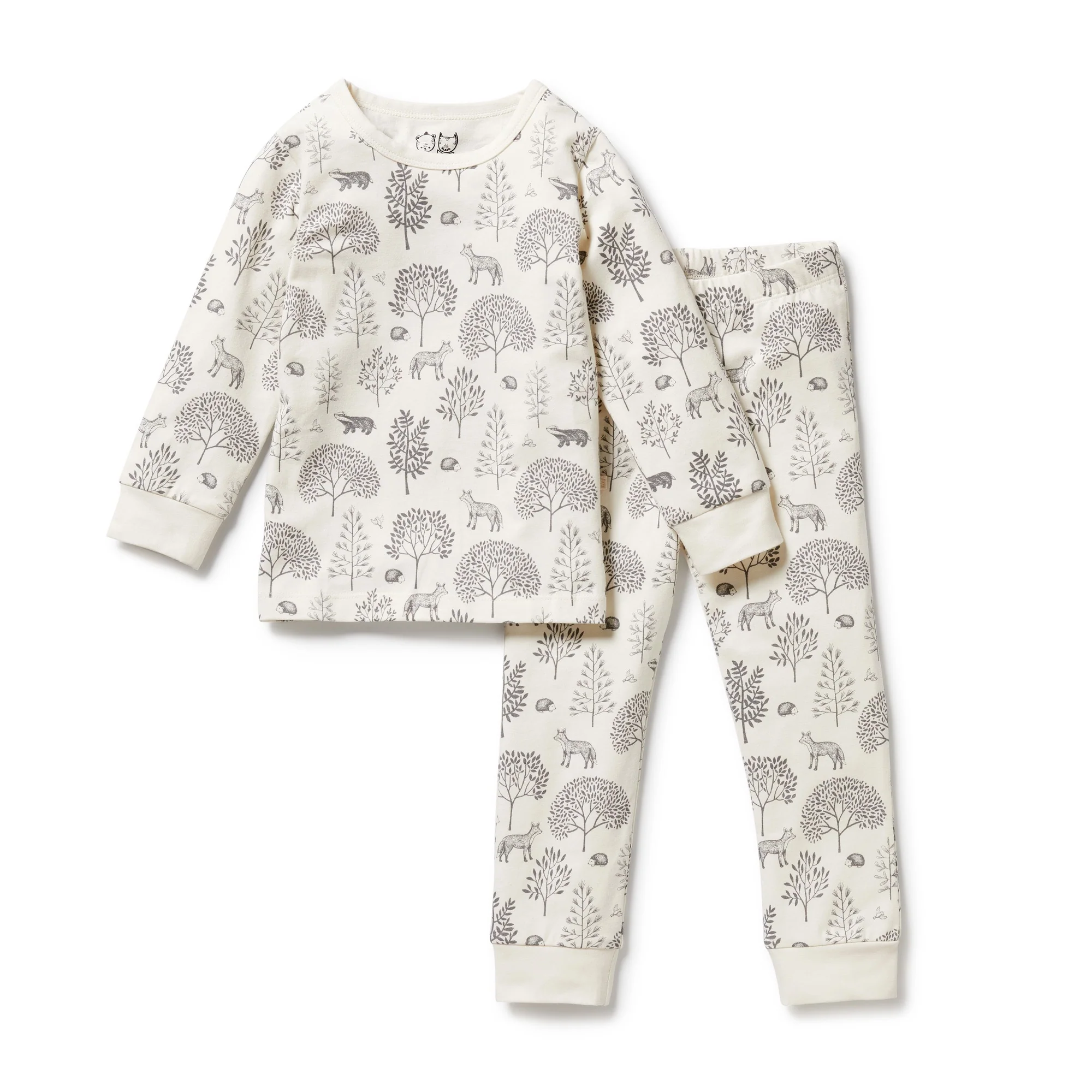 Organic Long Sleeved Pyjamas - Woodland