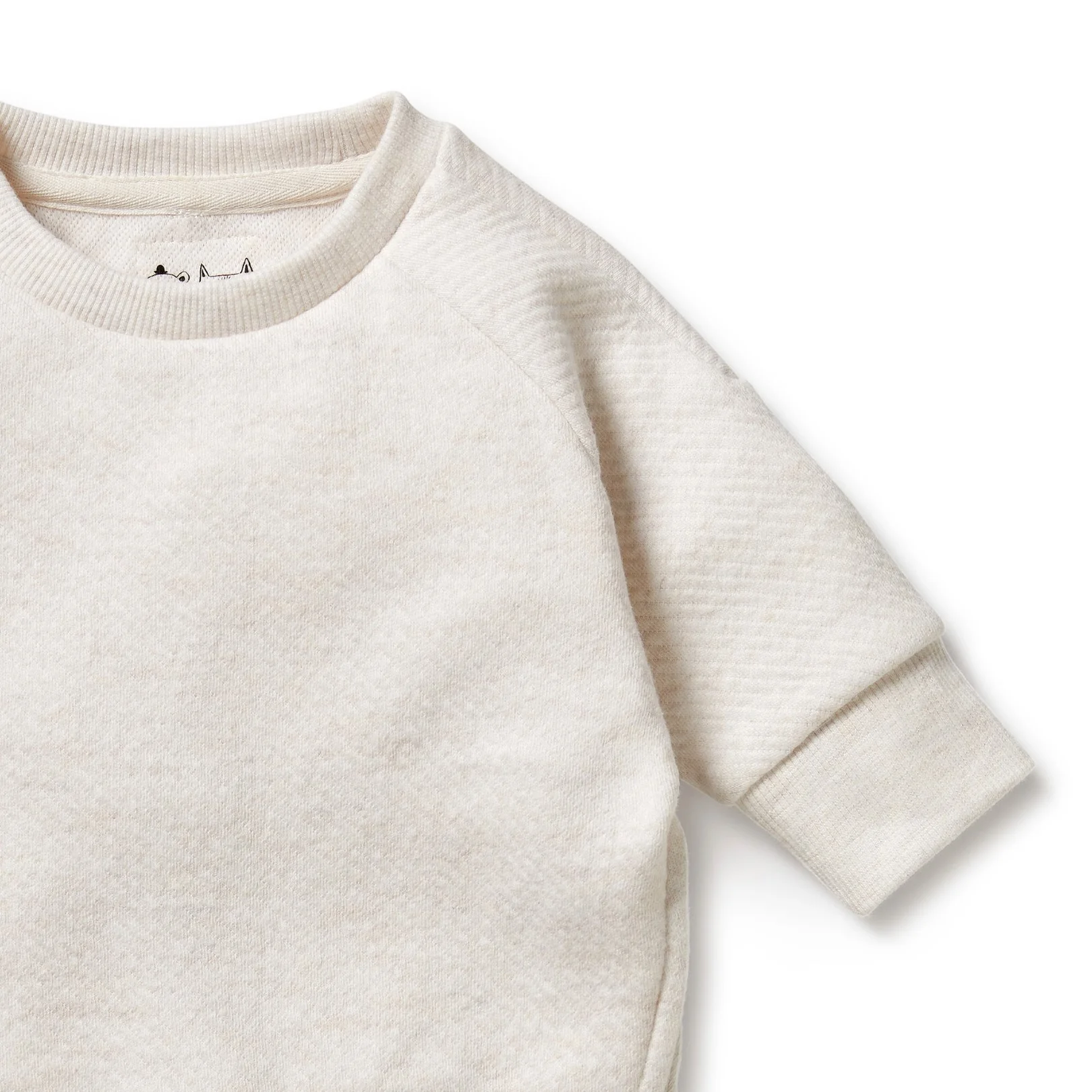 Organic Quilted Sweat - Oatmeal - Image 3