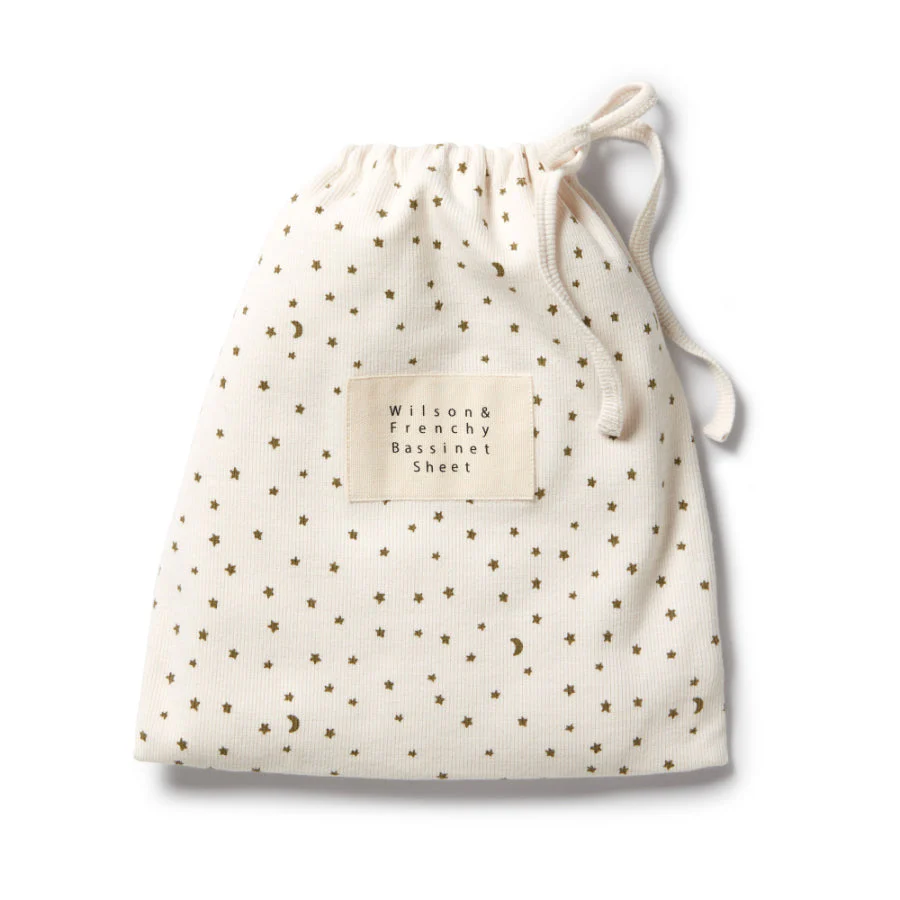 Organic Rib Bassinet Sheet - Chasing the Moon - Image 2