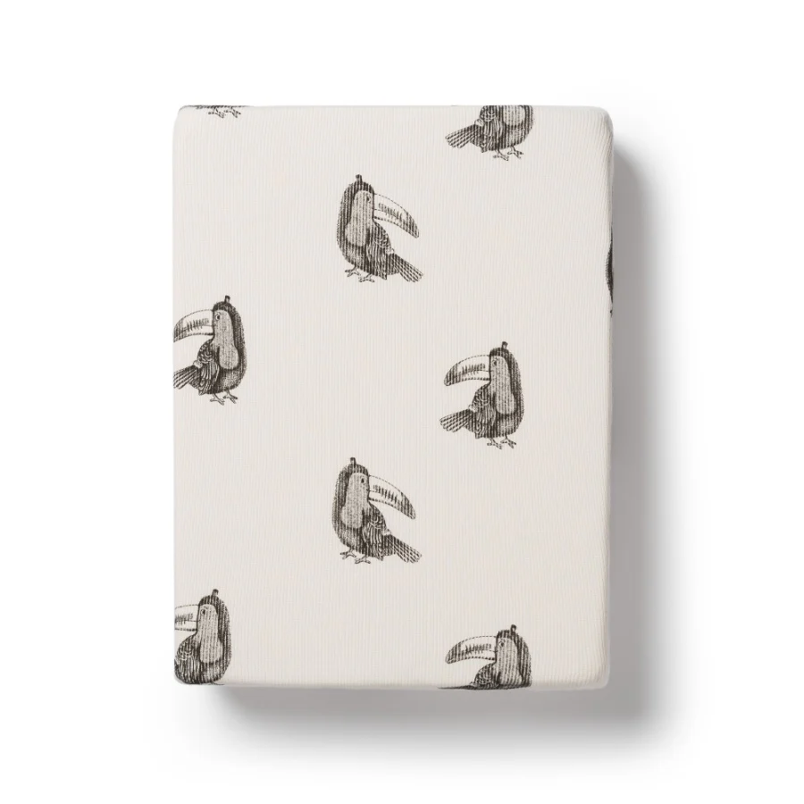 Organic Rib Bassinet Sheet - Tommy Toucan