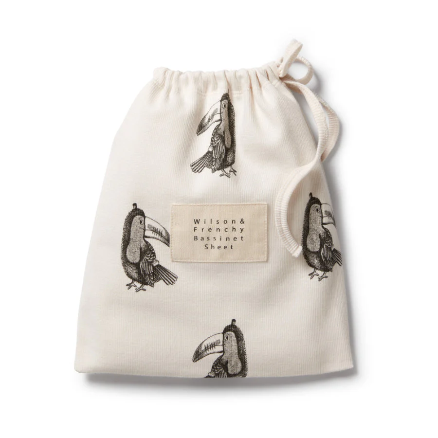 Organic Rib Bassinet Sheet - Tommy Toucan - Image 2