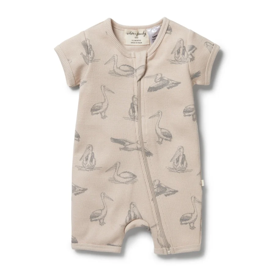 Organic Rib Boyleg Zipsuit - Little Pelican
