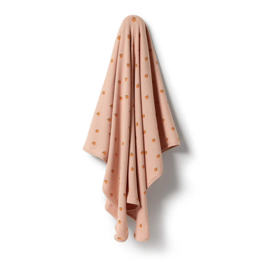 Organic Rib Bunny Rug - Little Orange