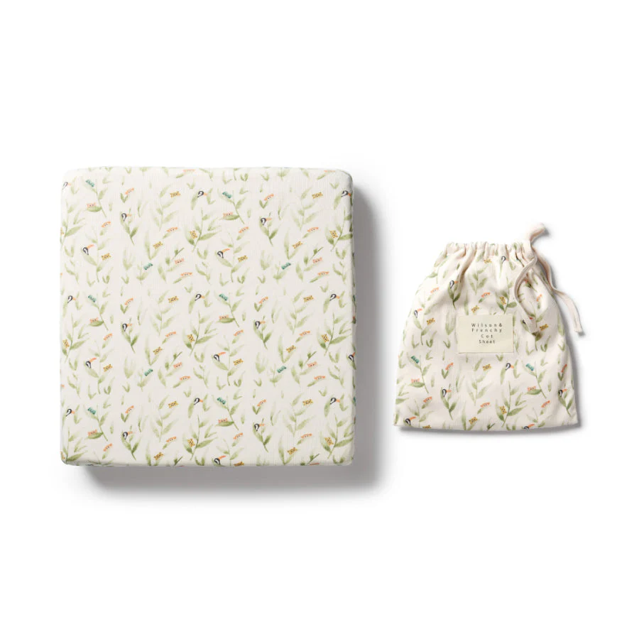 Organic Rib Cot Sheet - Peek-a-Boo - Image 3