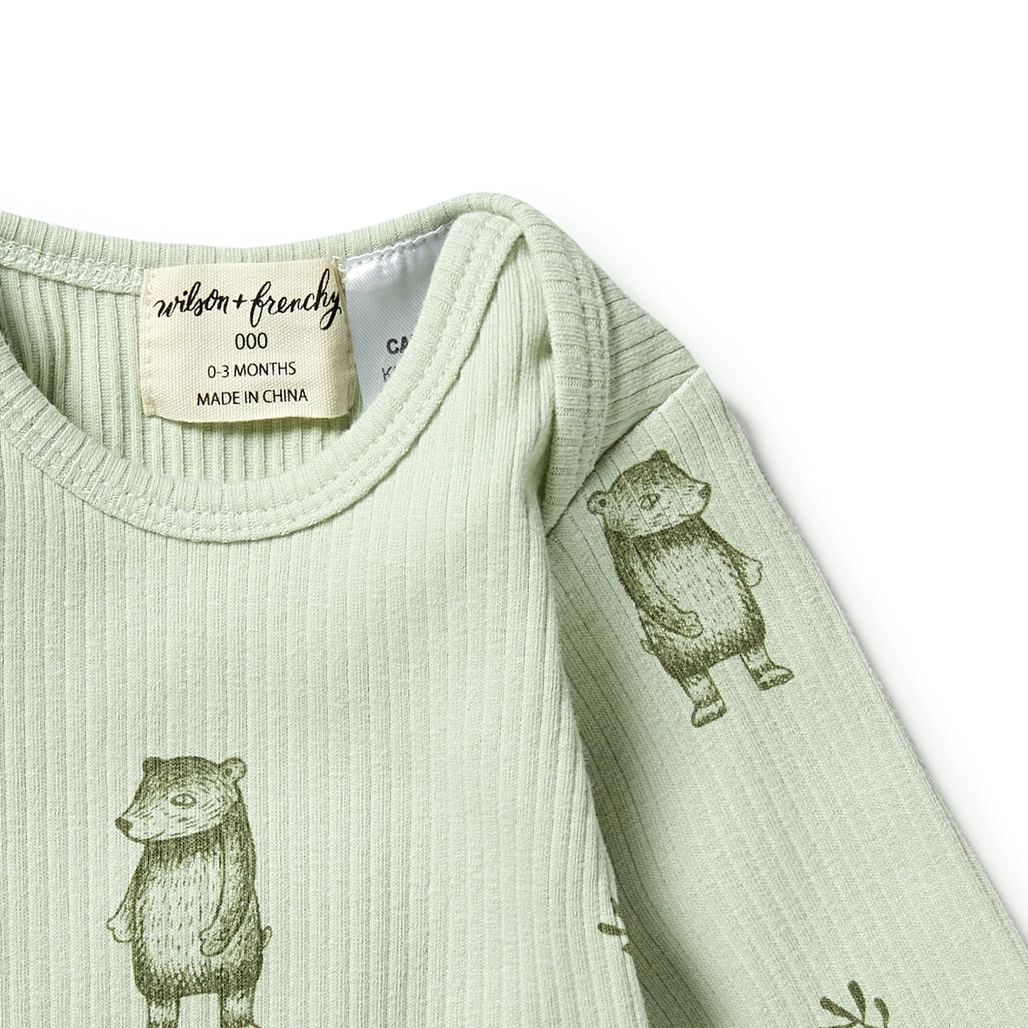 Organic Rib Envelope Bodysuit - Bear Hug - Image 3