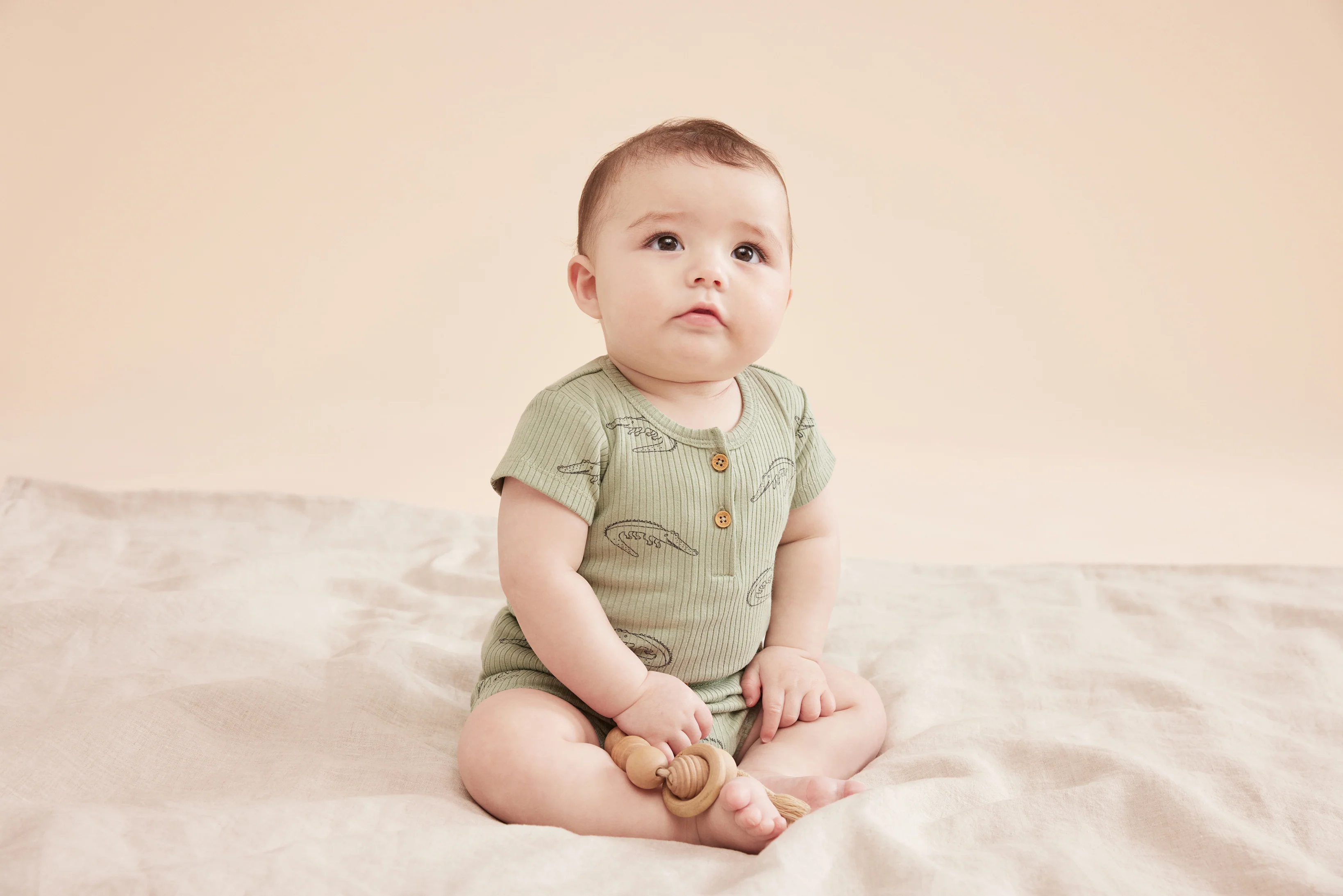 Organic Rib Growsuit - Little Croc - Image 2