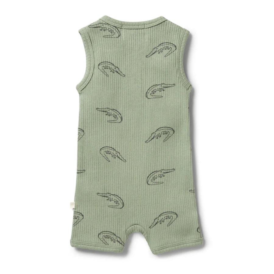Organic Rib Growsuit - Little Croc - Image 3