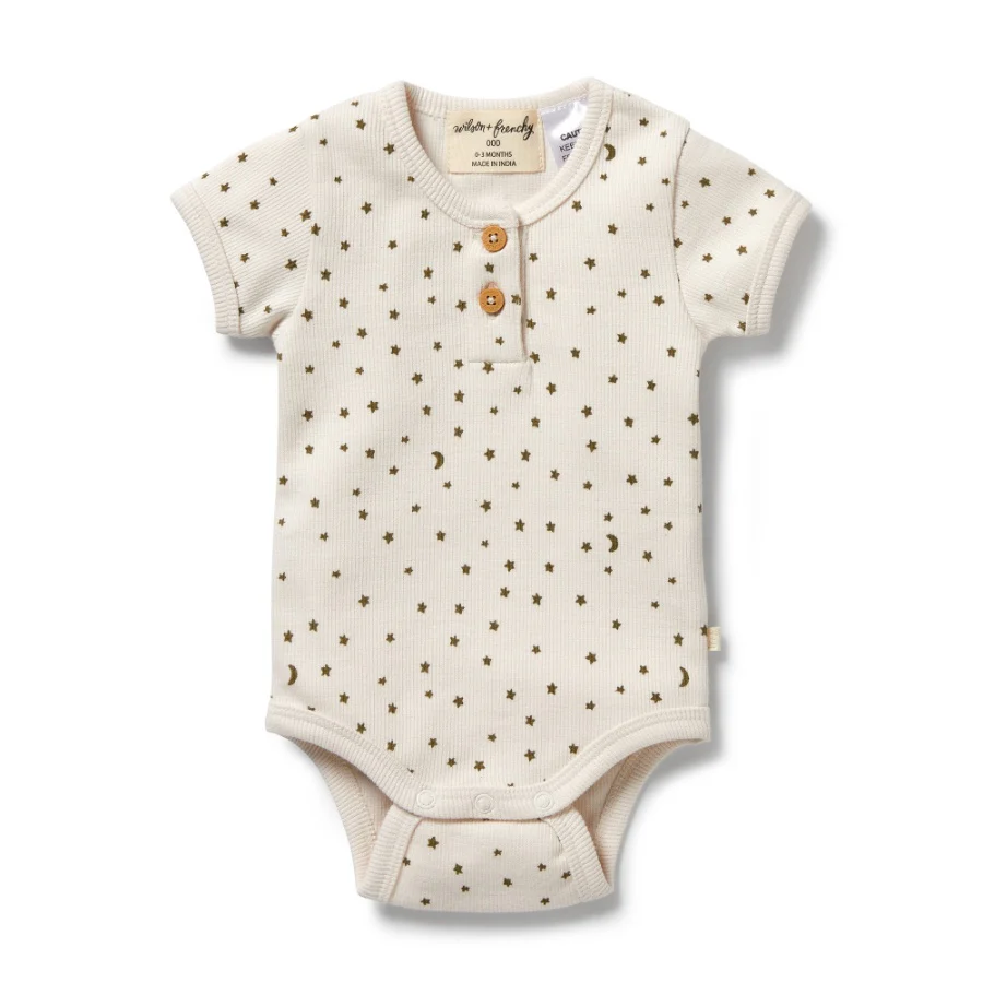Organic Rib Henley Bodysuit - Chasing the Moon