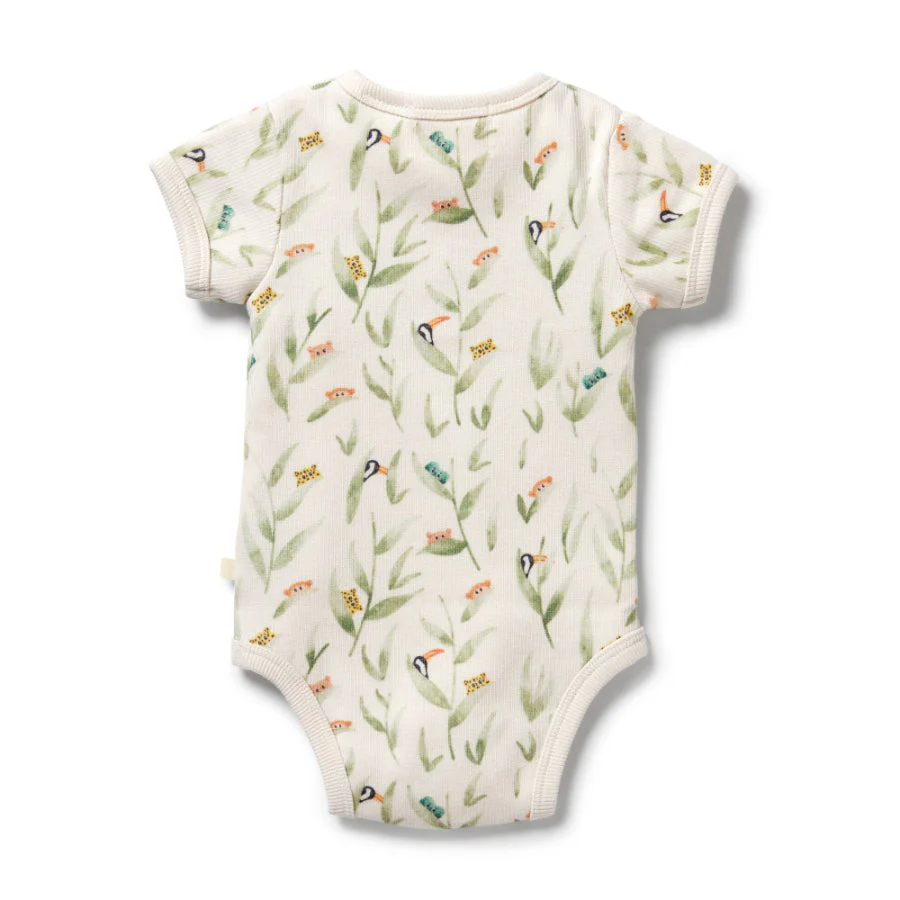 Organic Rib Henley Bodysuit - Peek-a-Boo - Image 2