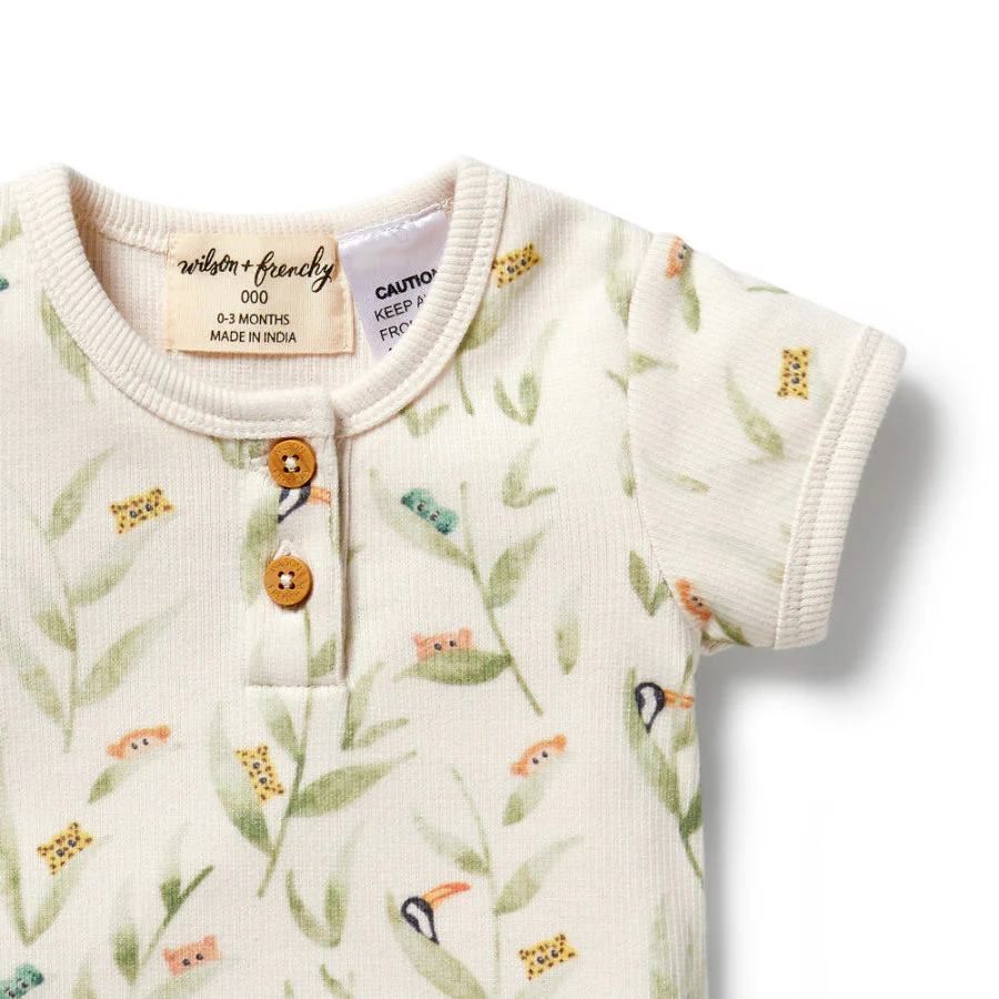 Organic Rib Henley Bodysuit - Peek-a-Boo - Image 3