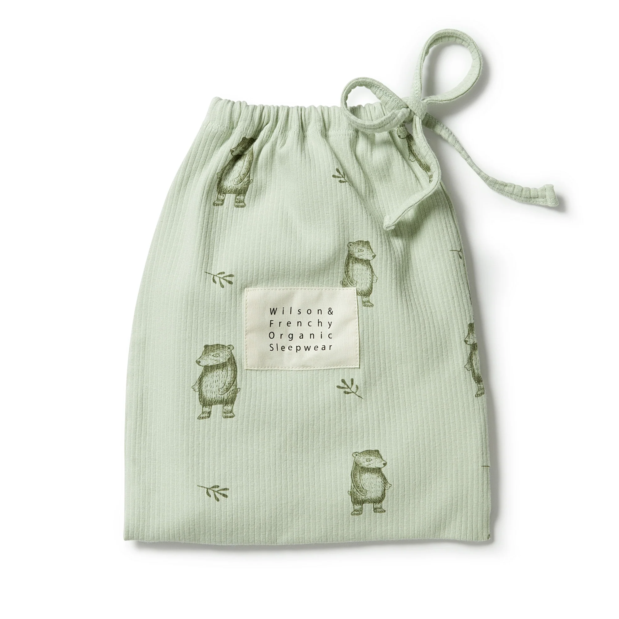 Organic Rib Long Sleeve Pyjamas - Bear Hug - Image 3