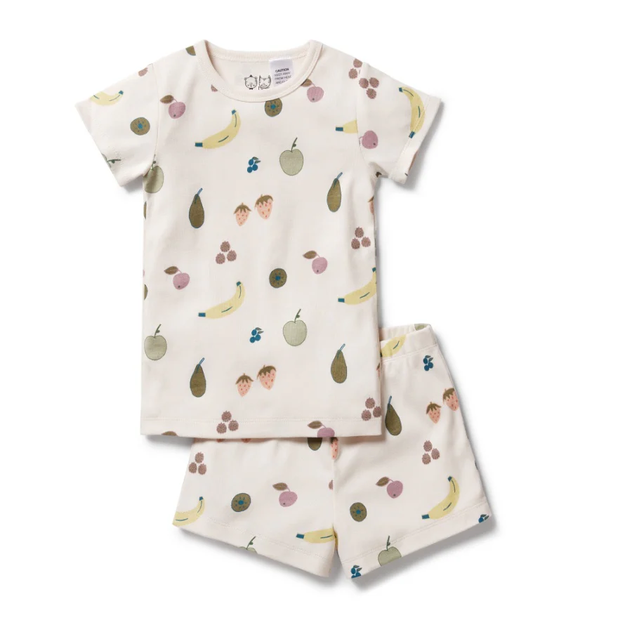 Organic Rib Short Sleeve Pyjamas - Fruity