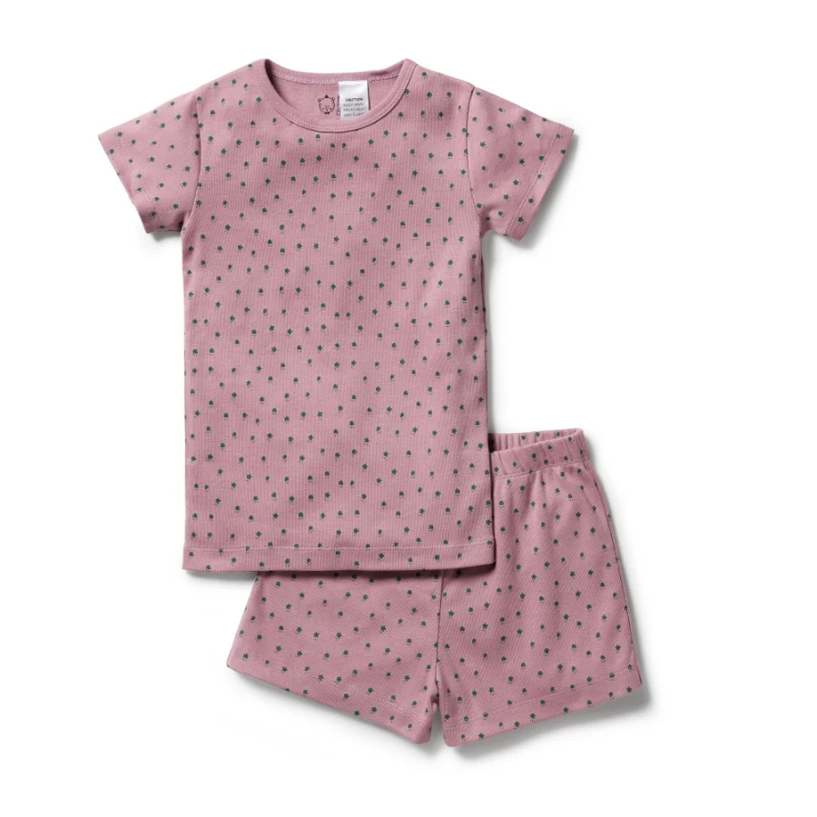 Organic Rib Short Sleeve Pyjamas - Little Clover