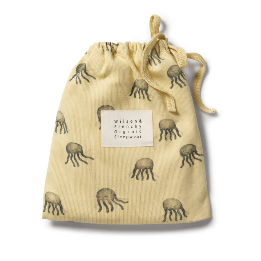 Organic Rib Short Sleeve Pyjamas - Ollie Octopus - Image 3
